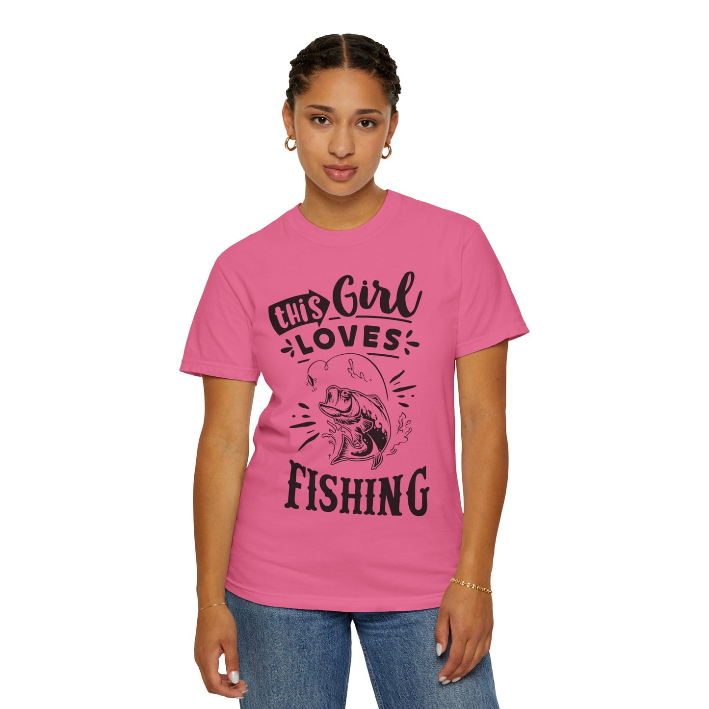 This girl loves fishing: Unisex Garment-Dyed T-shirt