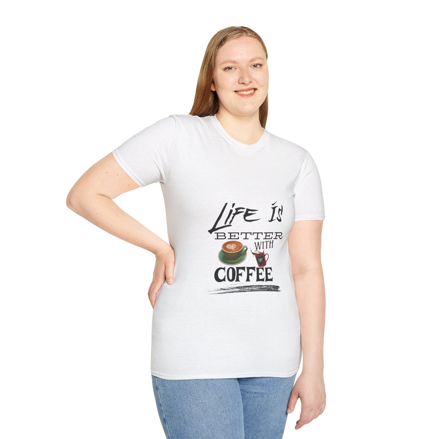 Life Is Better With Coffee - Unisex Softstyle T-Shirt