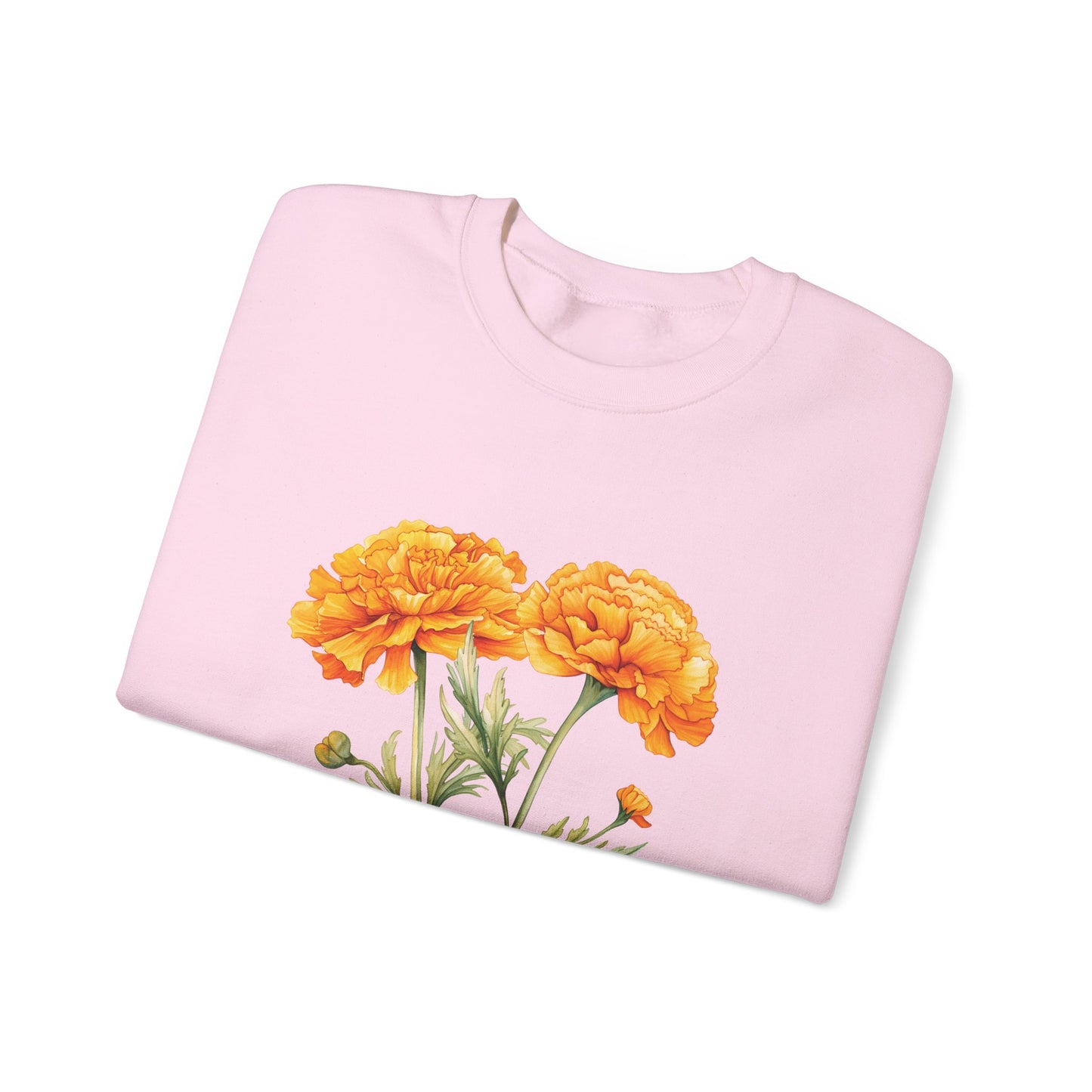 October Birth Flower (Marigold) - Unisex Heavy Blend™ Crewneck Sweatshirt