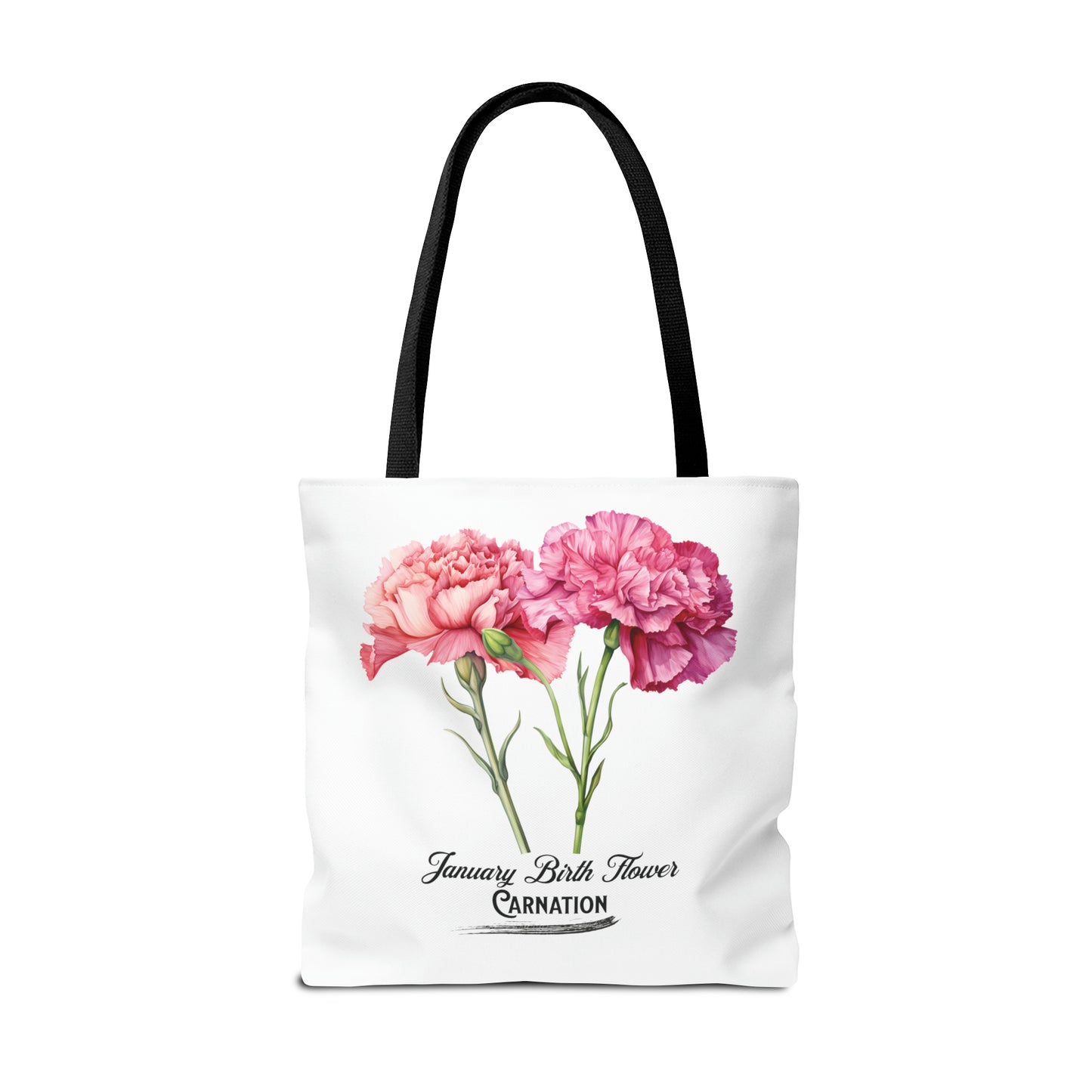 January Birth Flower: Carnation - Tote Bag (AOP)