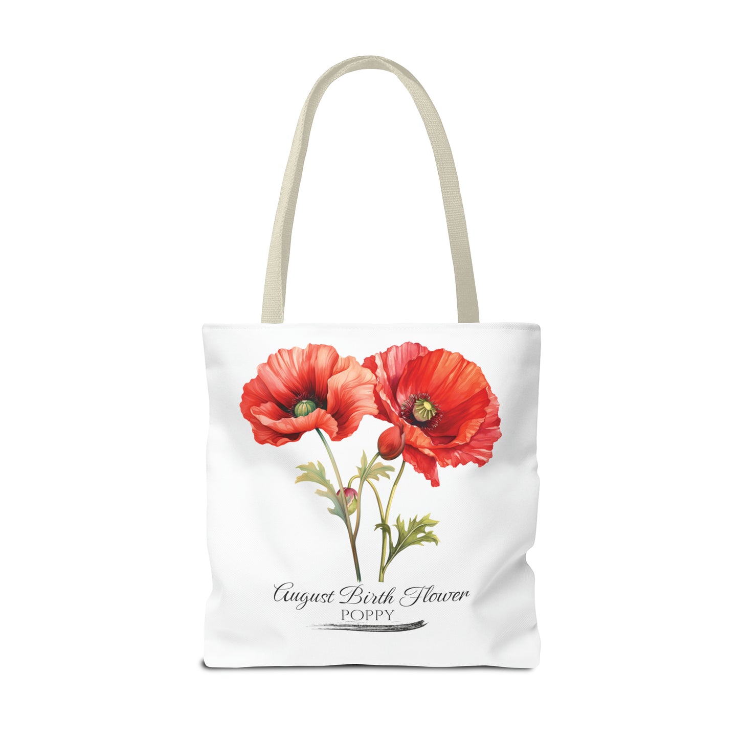 August Birth Flower: Poppy - Tote Bag (AOP)