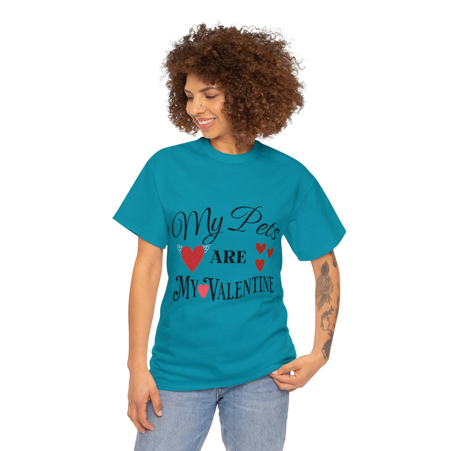 My Pets Are My Valentine1 - Unisex Heavy Cotton Tee