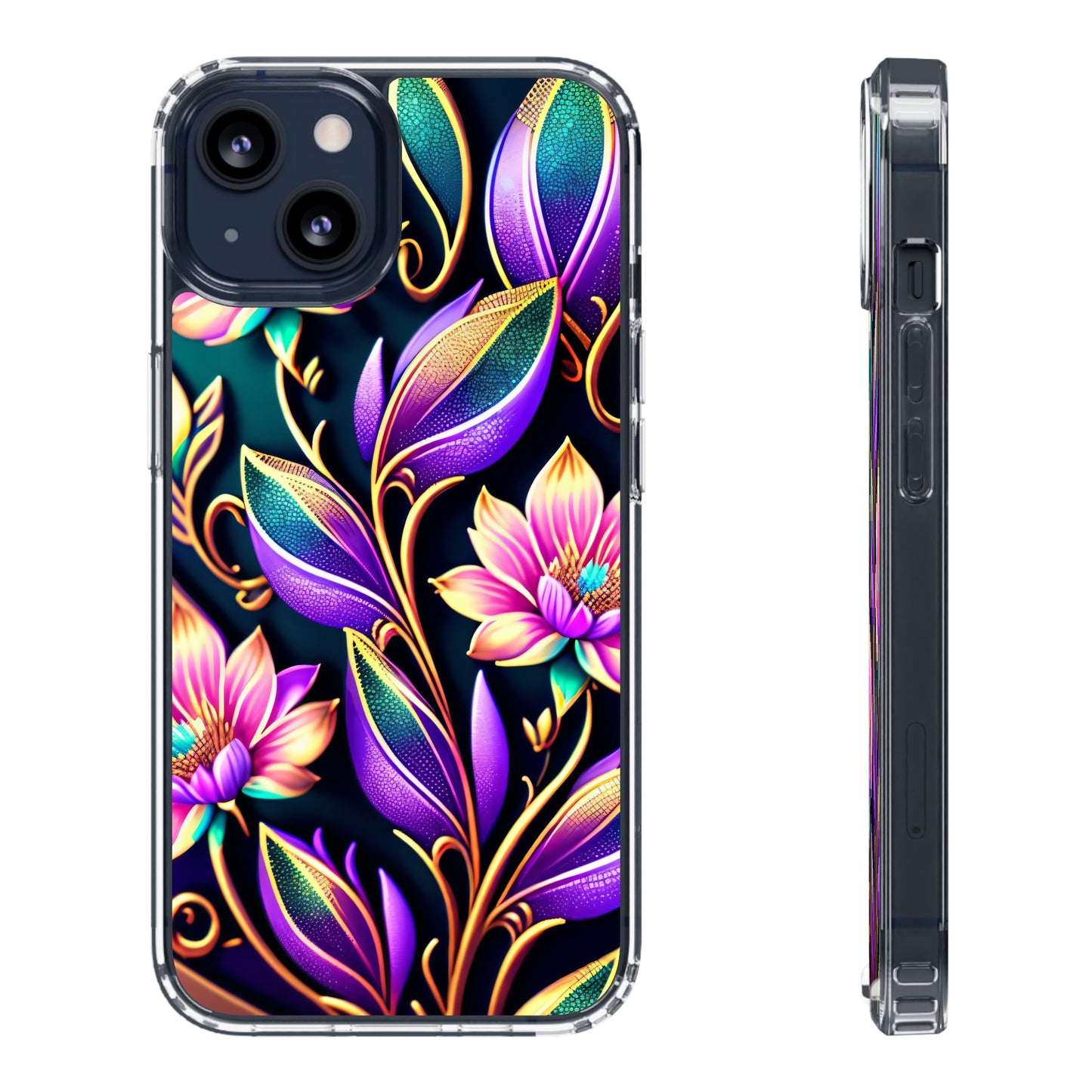 Clear Phone Cases: Fantasy Flower