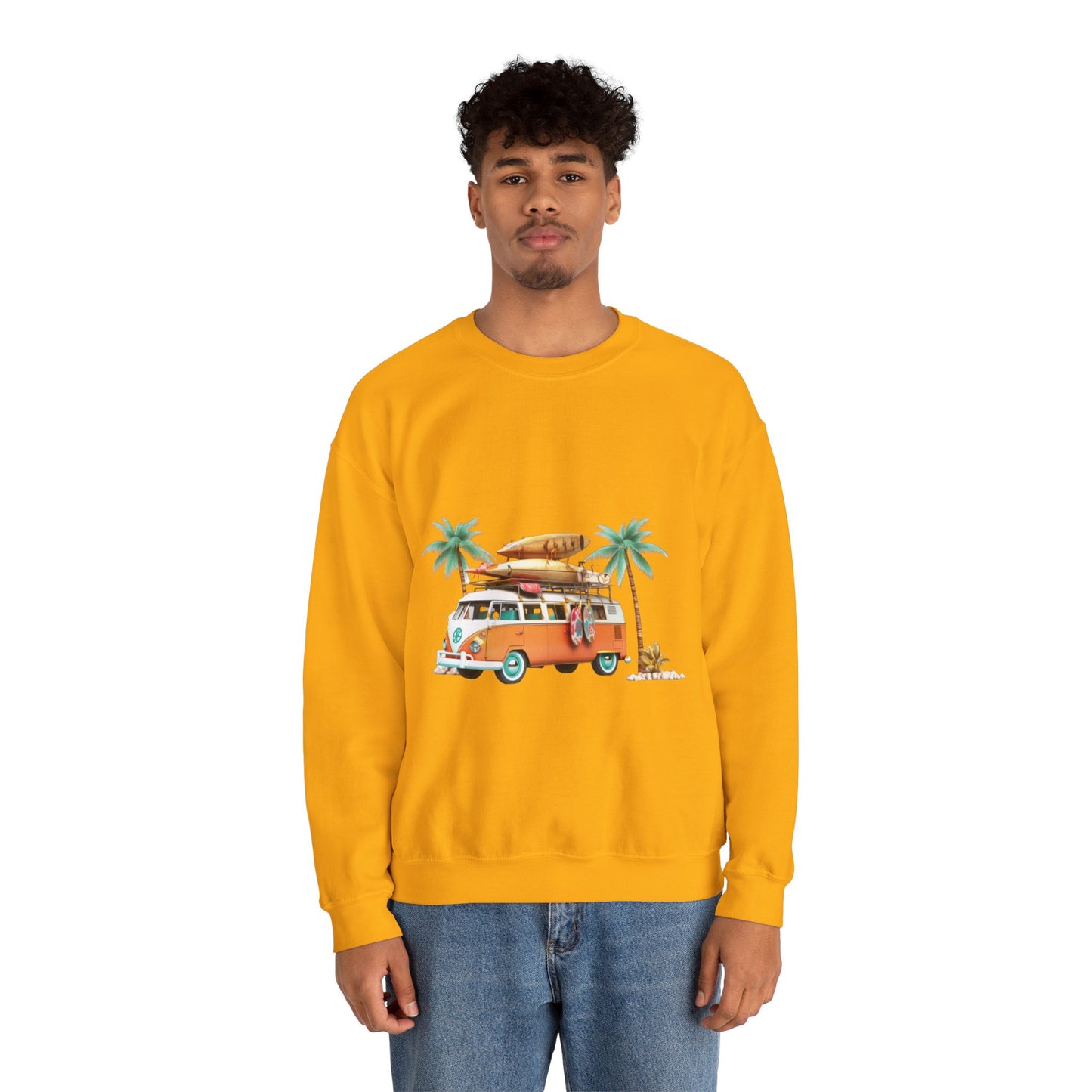 Retro Surf Van - Unisex Heavy Blend™ Crewneck Sweatshirt