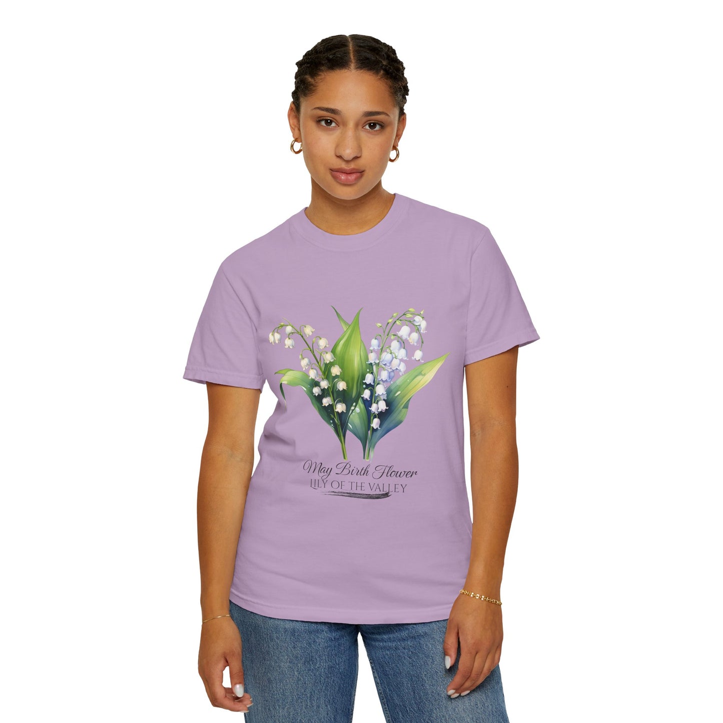 May Birth Flower "Lily of the Valley" - Unisex Garment-Dyed T-shirt