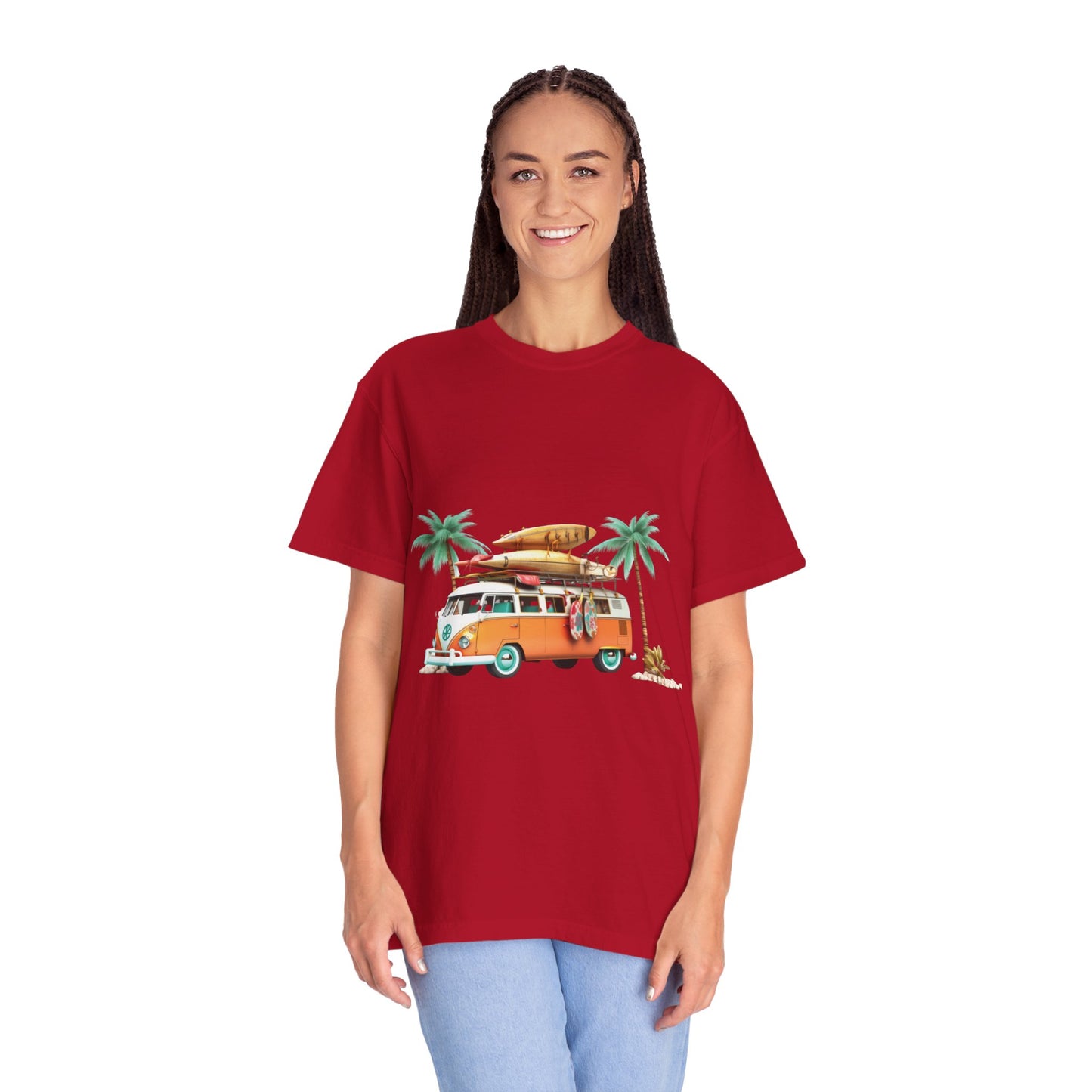 Retro Surf Van: Unisex Garment-Dyed T-shirt