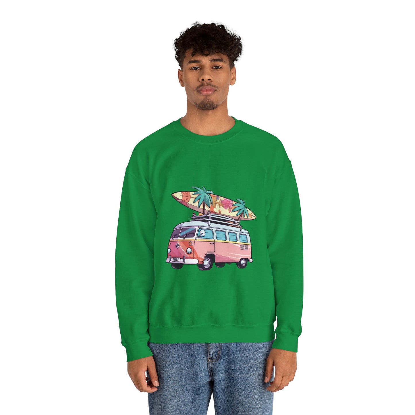 Retro Surf Van - Unisex Heavy Blend™ Crewneck Sweatshirt