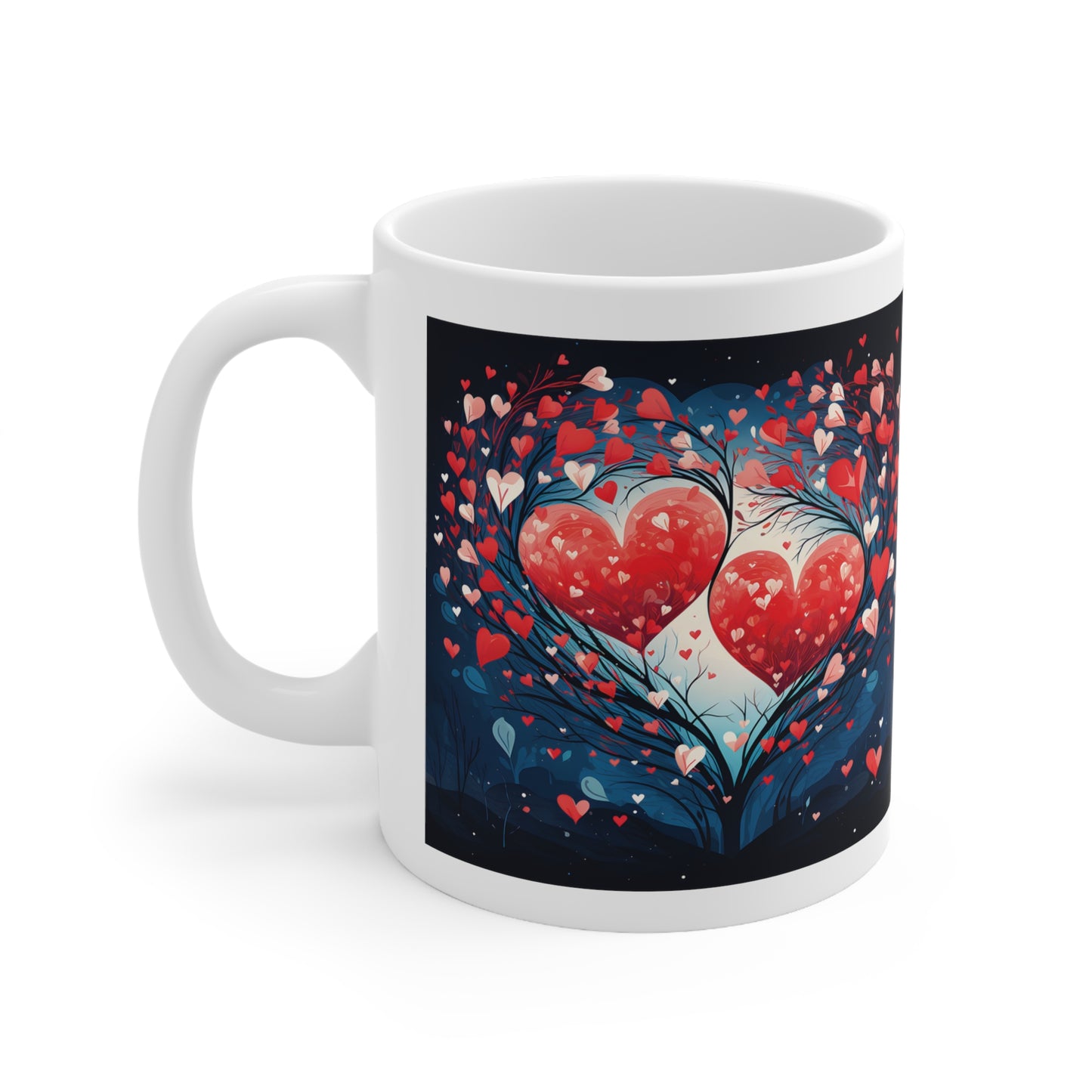 Valentine's two hearts: Ceramic Mug 11oz