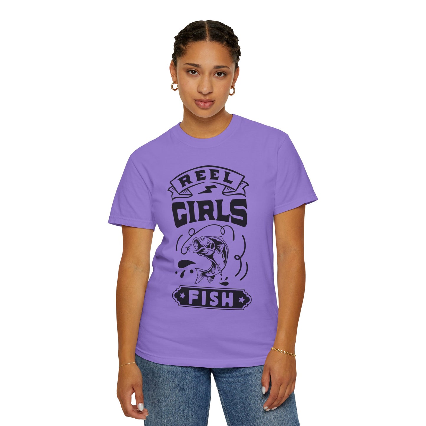 Reel girls fish: Unisex Garment-Dyed T-shirt