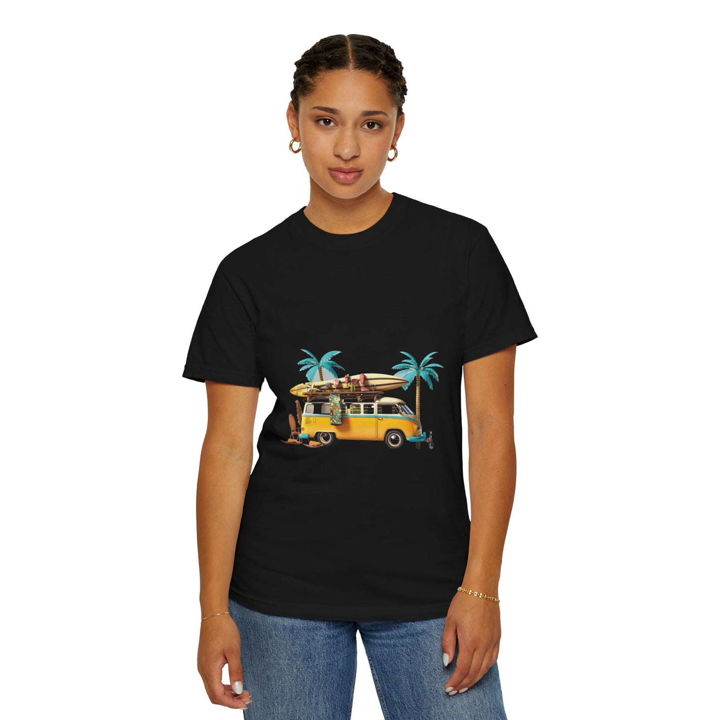 Retro Surf Van: Unisex Garment-Dyed T-shirt