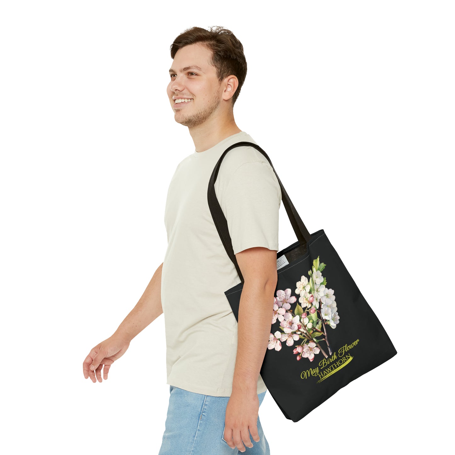 May Birth Flower: Hawthorn - Tote Bag (AOP)