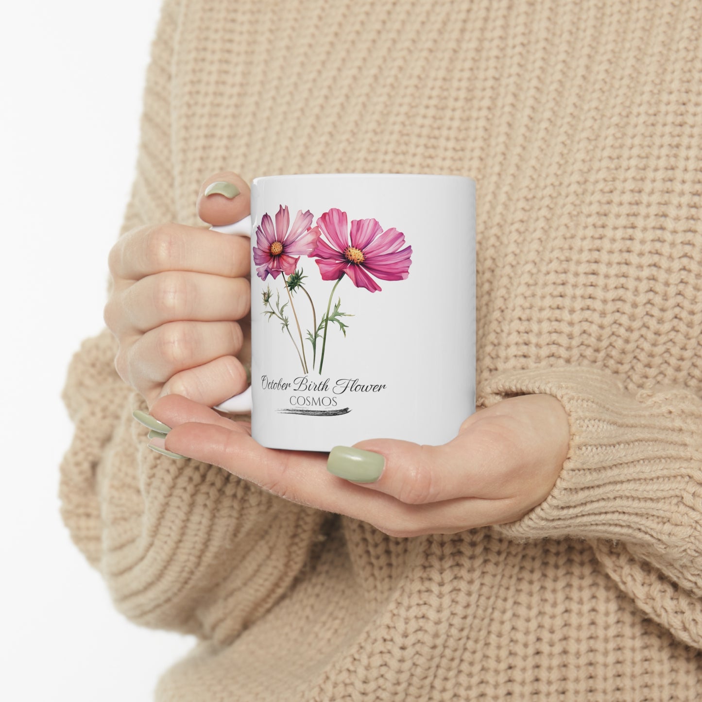 October Birth Flower (Cosmos): Ceramic Mug 11oz