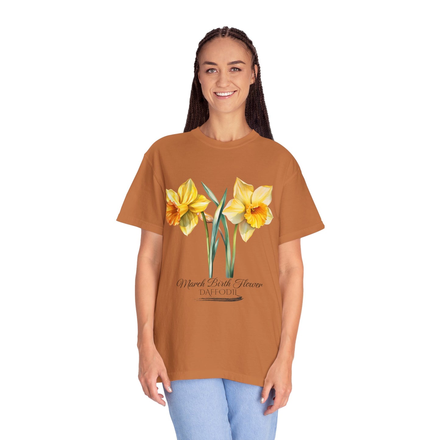 March Birth Flower "Daffodil" - Unisex Garment-Dyed T-shirt