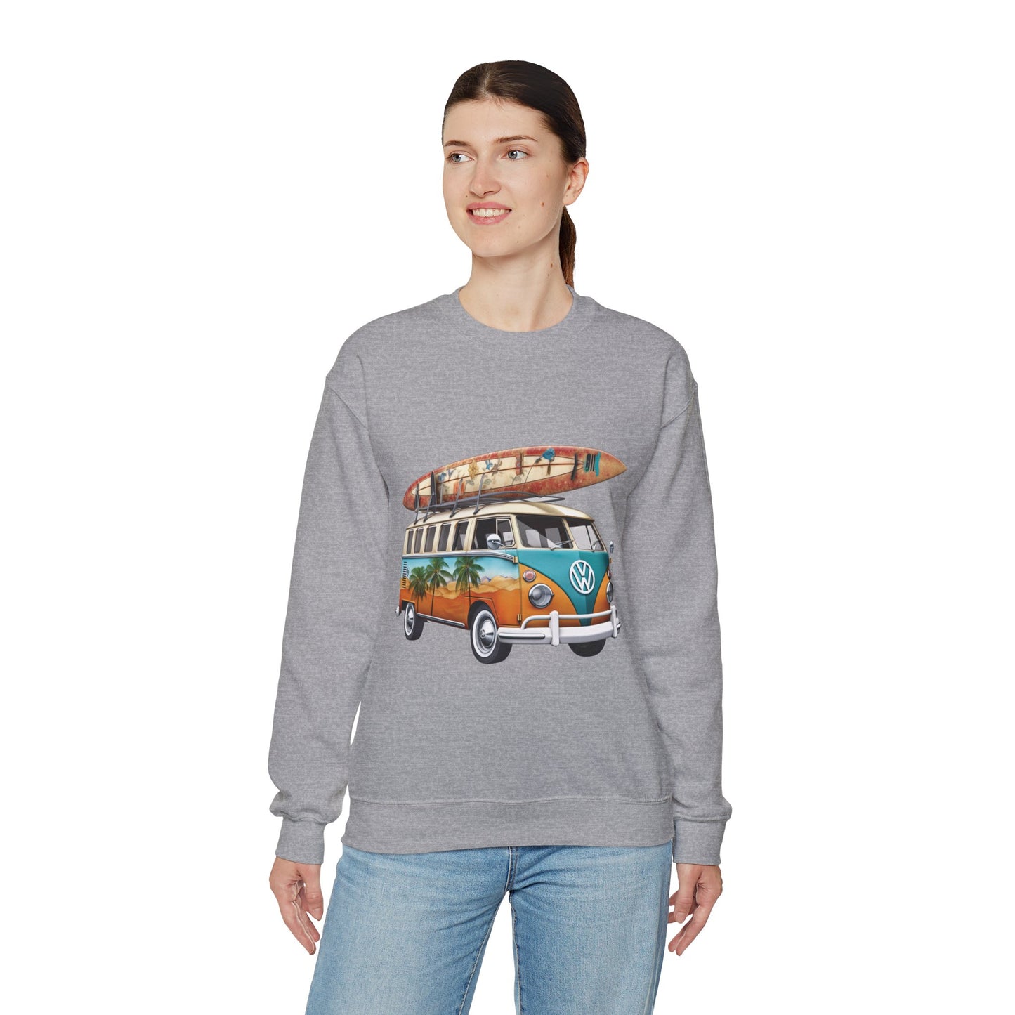 Retro Surf Van - Unisex Heavy Blend™ Crewneck Sweatshirt