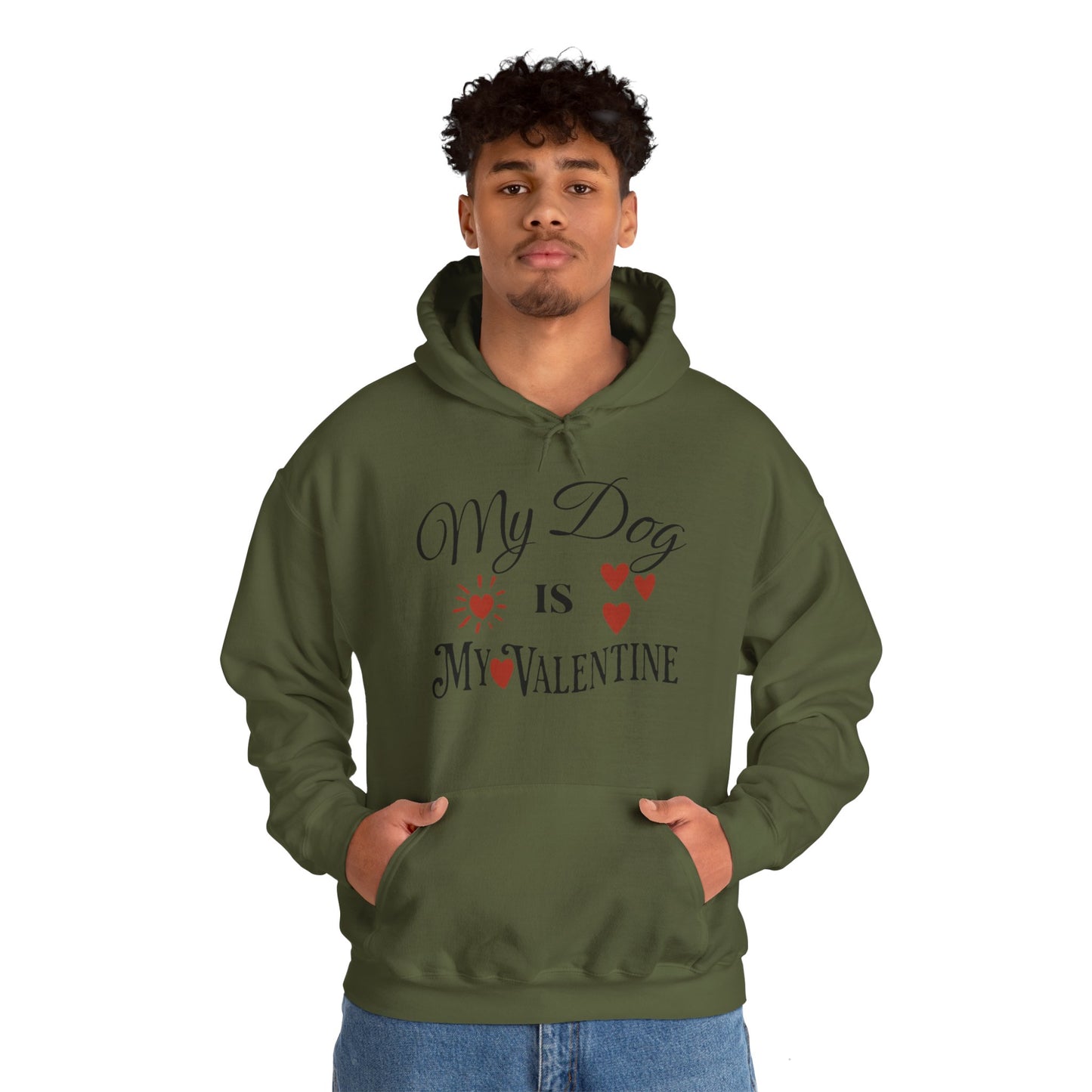 My Dog Is My Valentine - Unisex Heavy Blend™ Hooded Sweatshirt