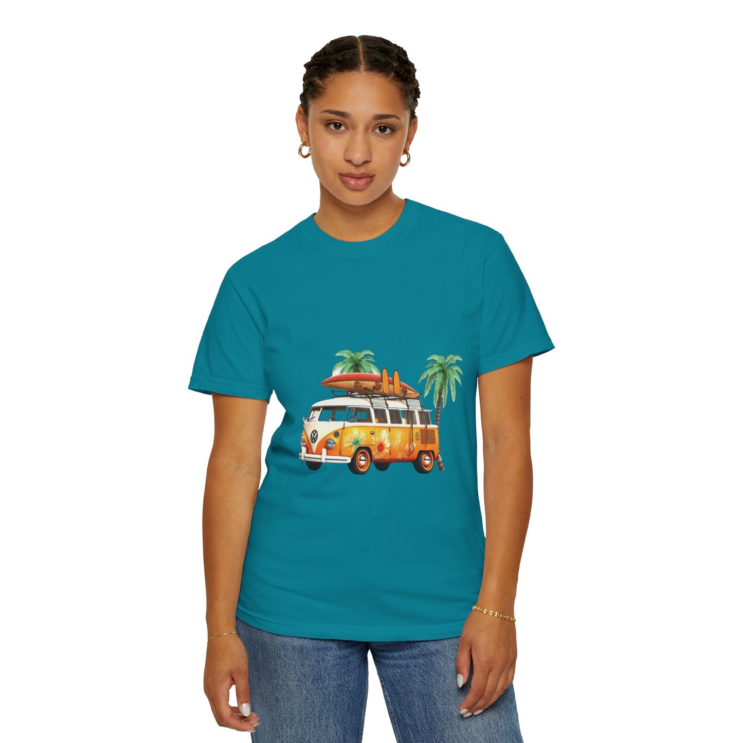 Retro Surf Van: Unisex Garment-Dyed T-shirt