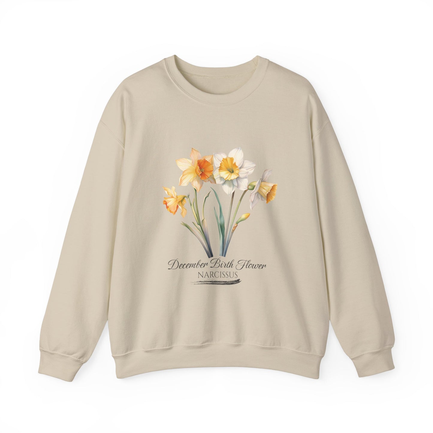 December Birth Flower (Narcisus) - Unisex Heavy Blend™ Crewneck Sweatshirt