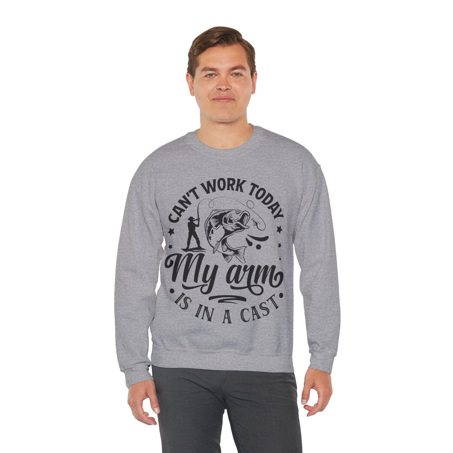 Can't work today, my arm is in a cast - Unisex Heavy Blend™ Crewneck Sweatshirt