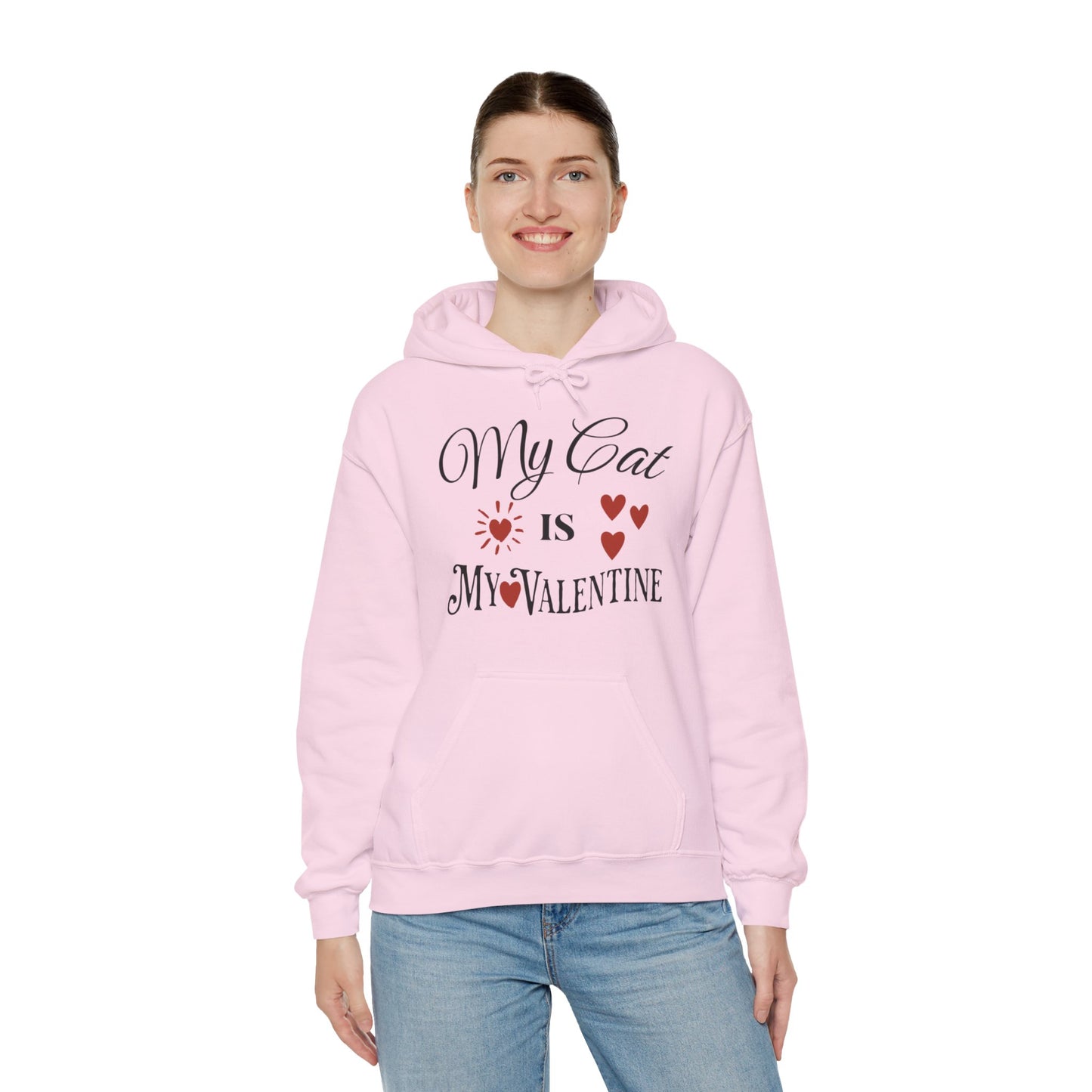 My Cat Is My Valentine - Unisex Heavy Blend™ Hooded Sweatshirt