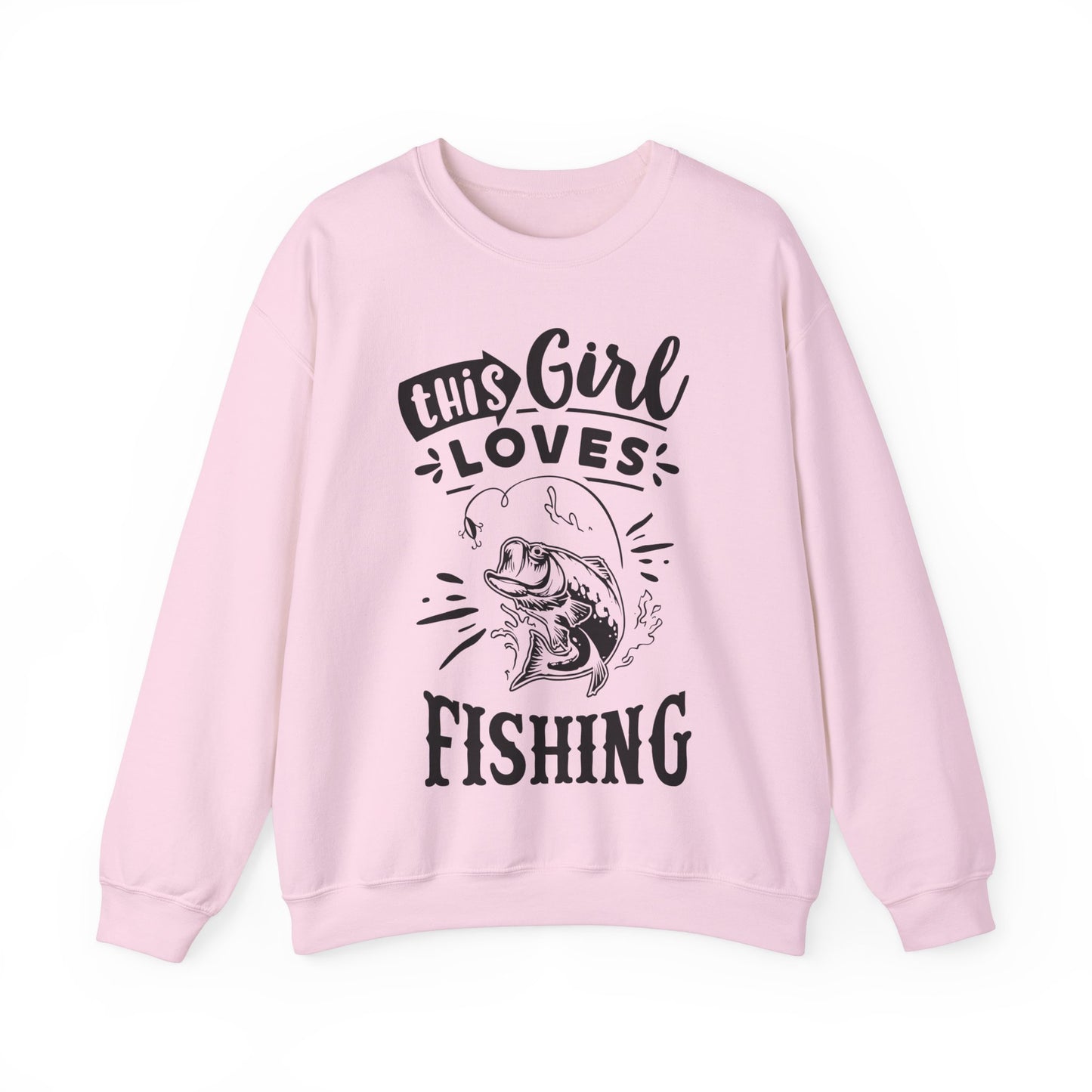 This girl loves fishing - Unisex Heavy Blend™ Crewneck Sweatshirt