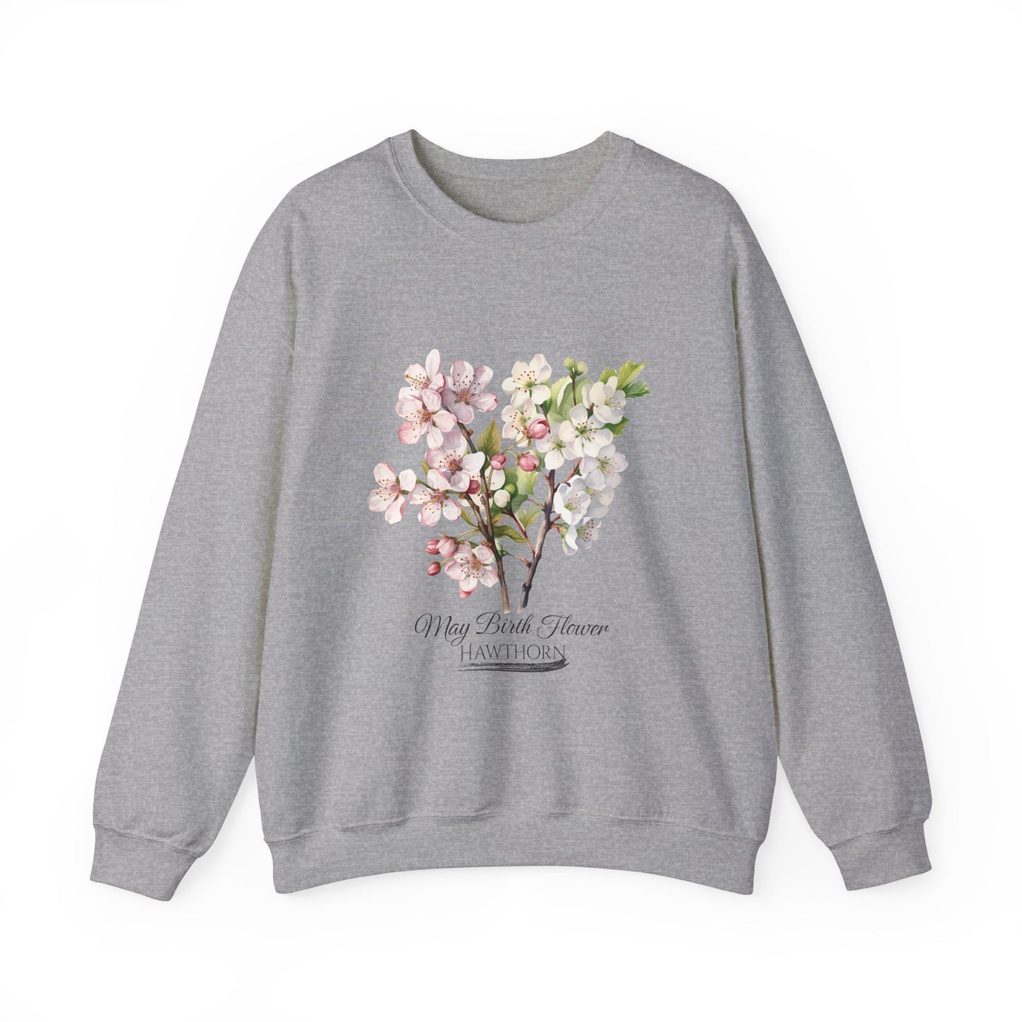 May Birth Flower (Hawthorn) - Unisex Heavy Blend™ Crewneck Sweatshirt