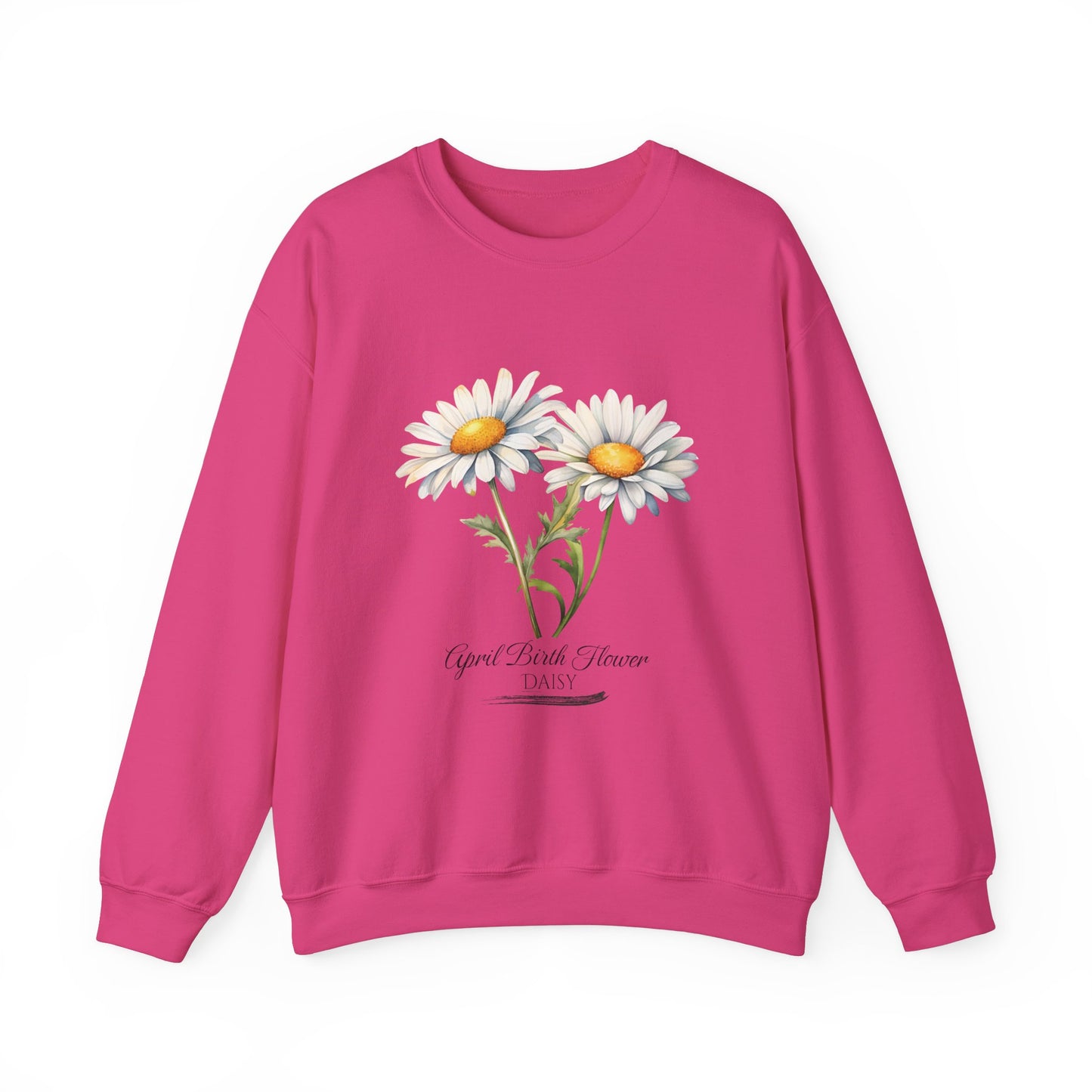 April Birth Flower (Daisy) - Unisex Heavy Blend™ Crewneck Sweatshirt