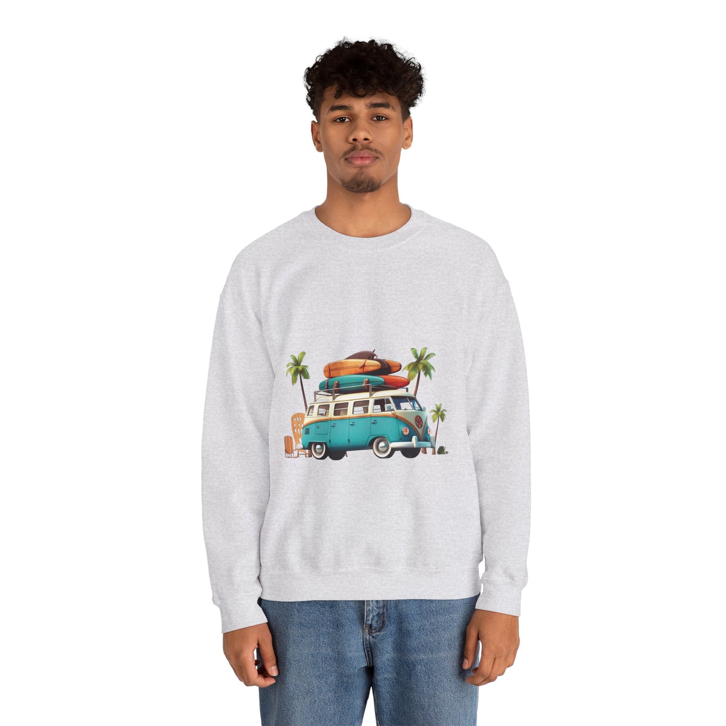 Retro Surf Van - Unisex Heavy Blend™ Crewneck Sweatshirt