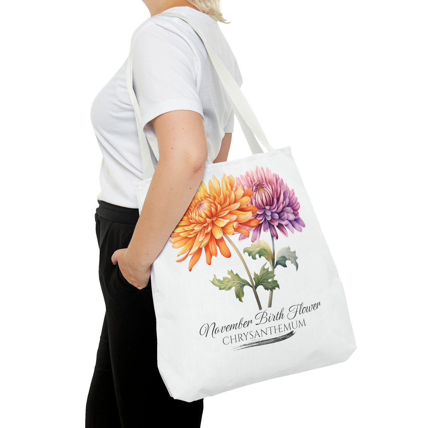 November Birth Flower: Chrysanthemum - Tote Bag (AOP)