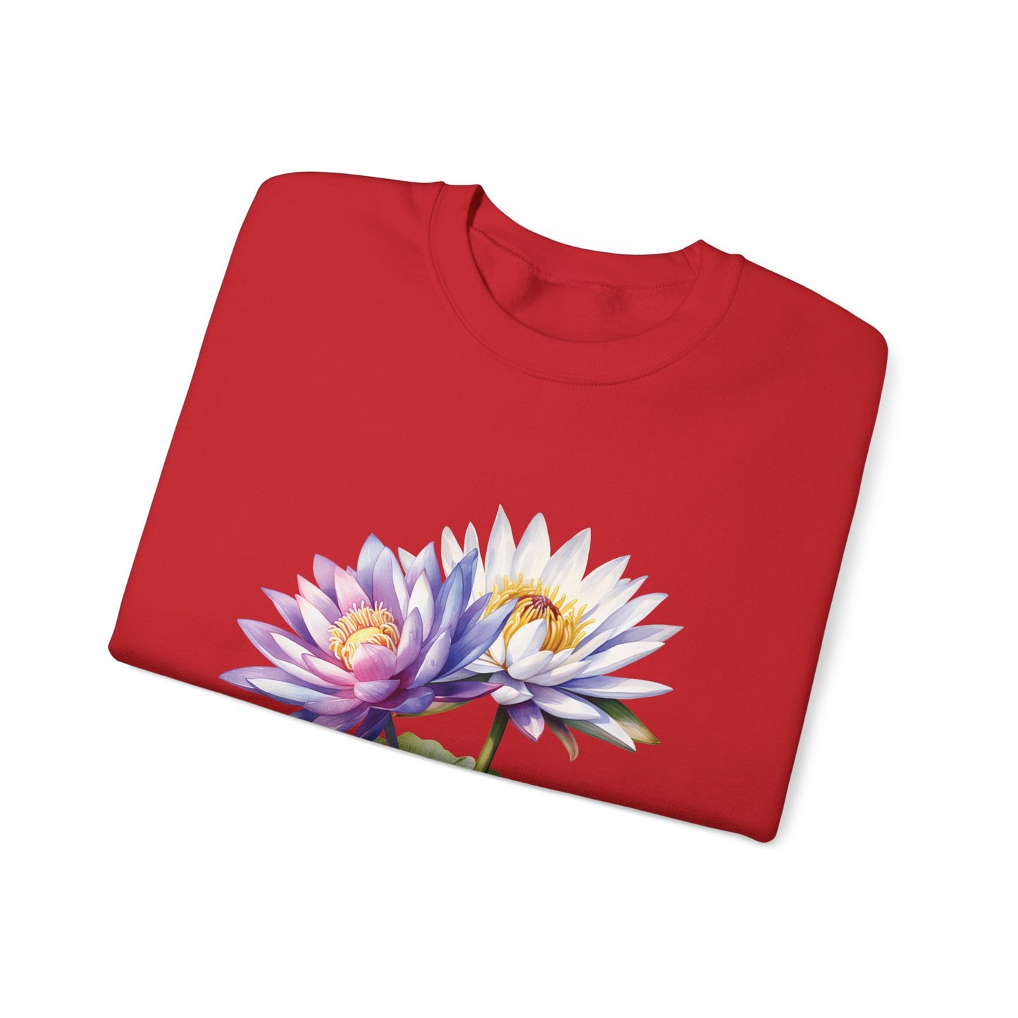 July Birth Flower (Water Lily) - Unisex Heavy Blend™ Crewneck Sweatshirt