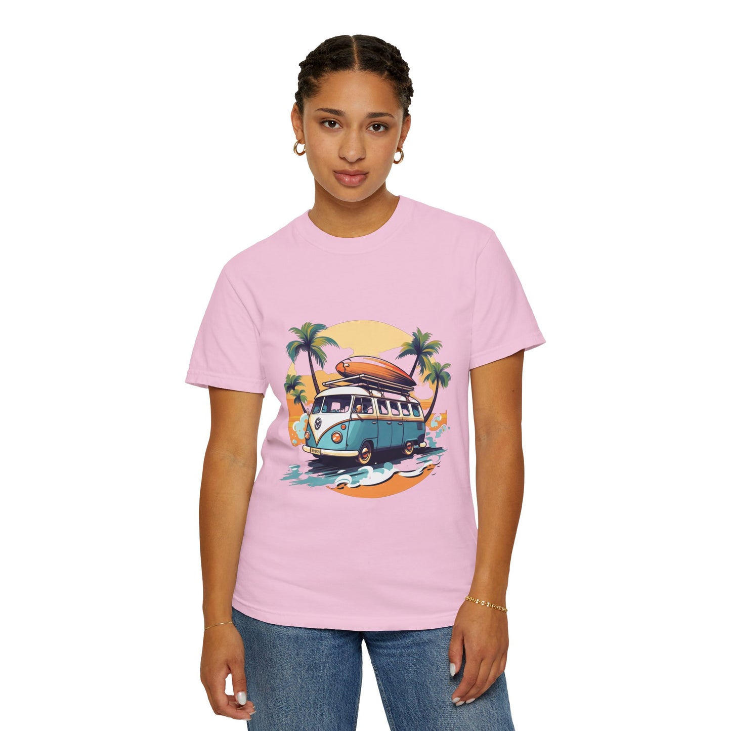 Retro Surf Van: Unisex Garment-Dyed T-shirt