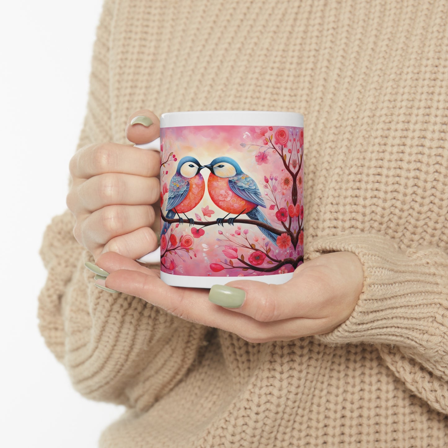 Kissing Bird: Ceramic Mug 11oz