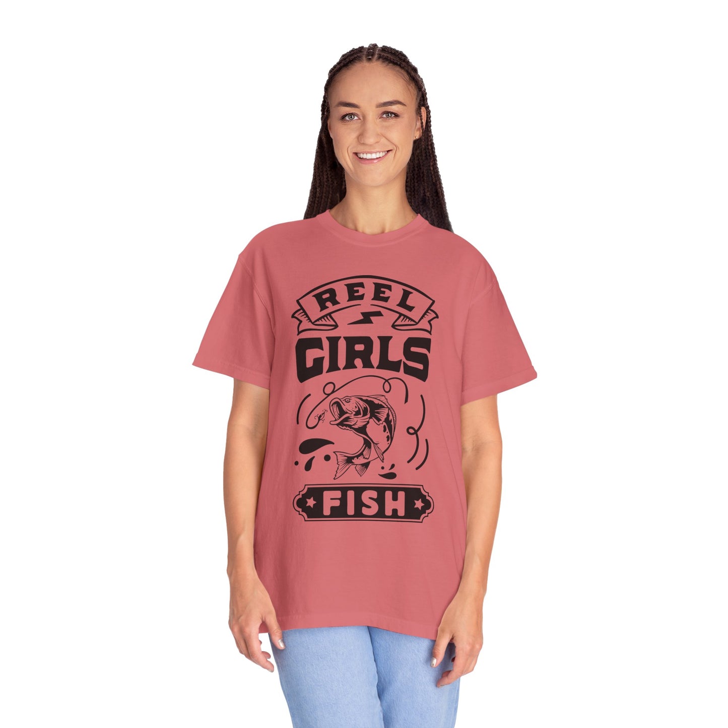 Reel girls fish: Unisex Garment-Dyed T-shirt