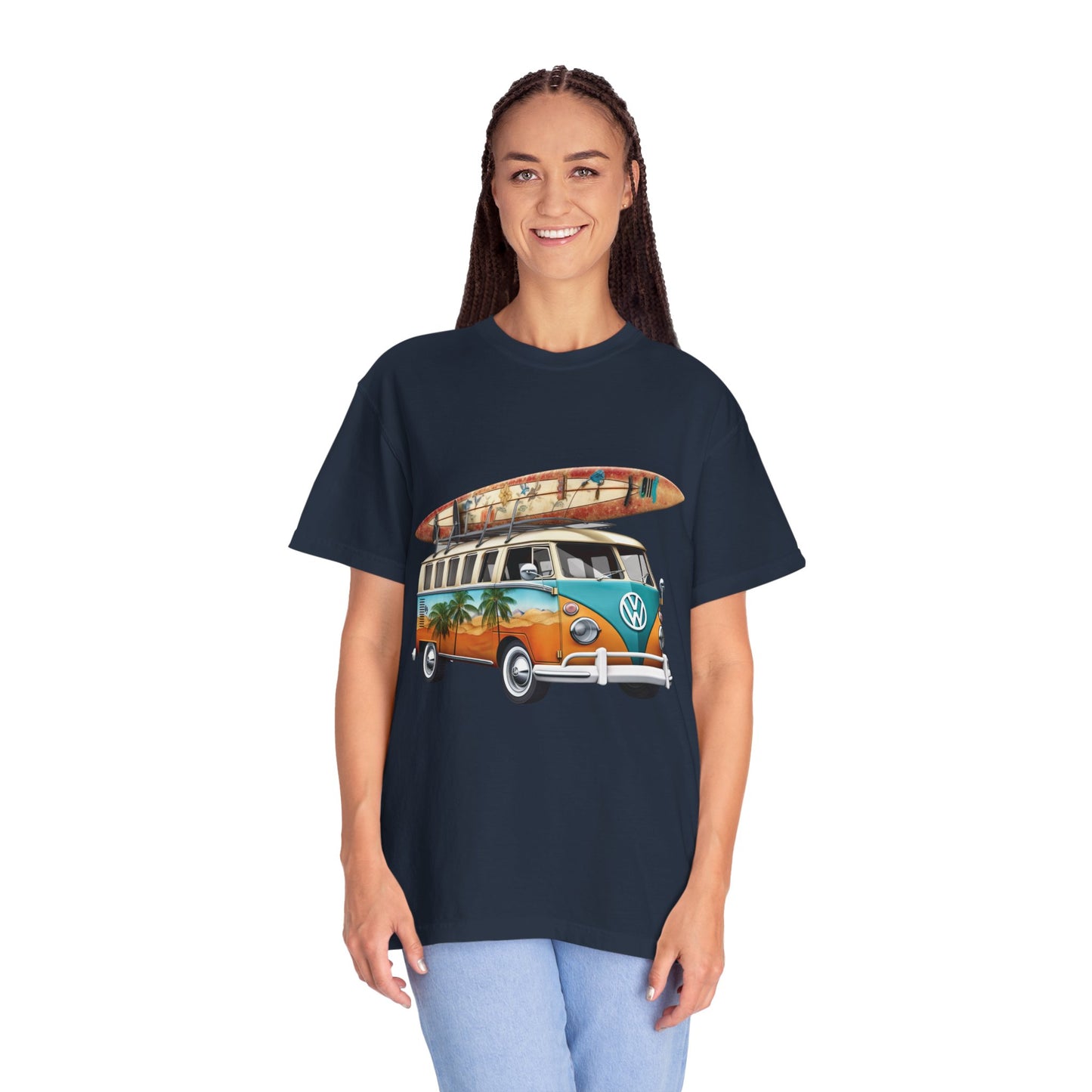 Retro Surf Van: Unisex Garment-Dyed T-shirt