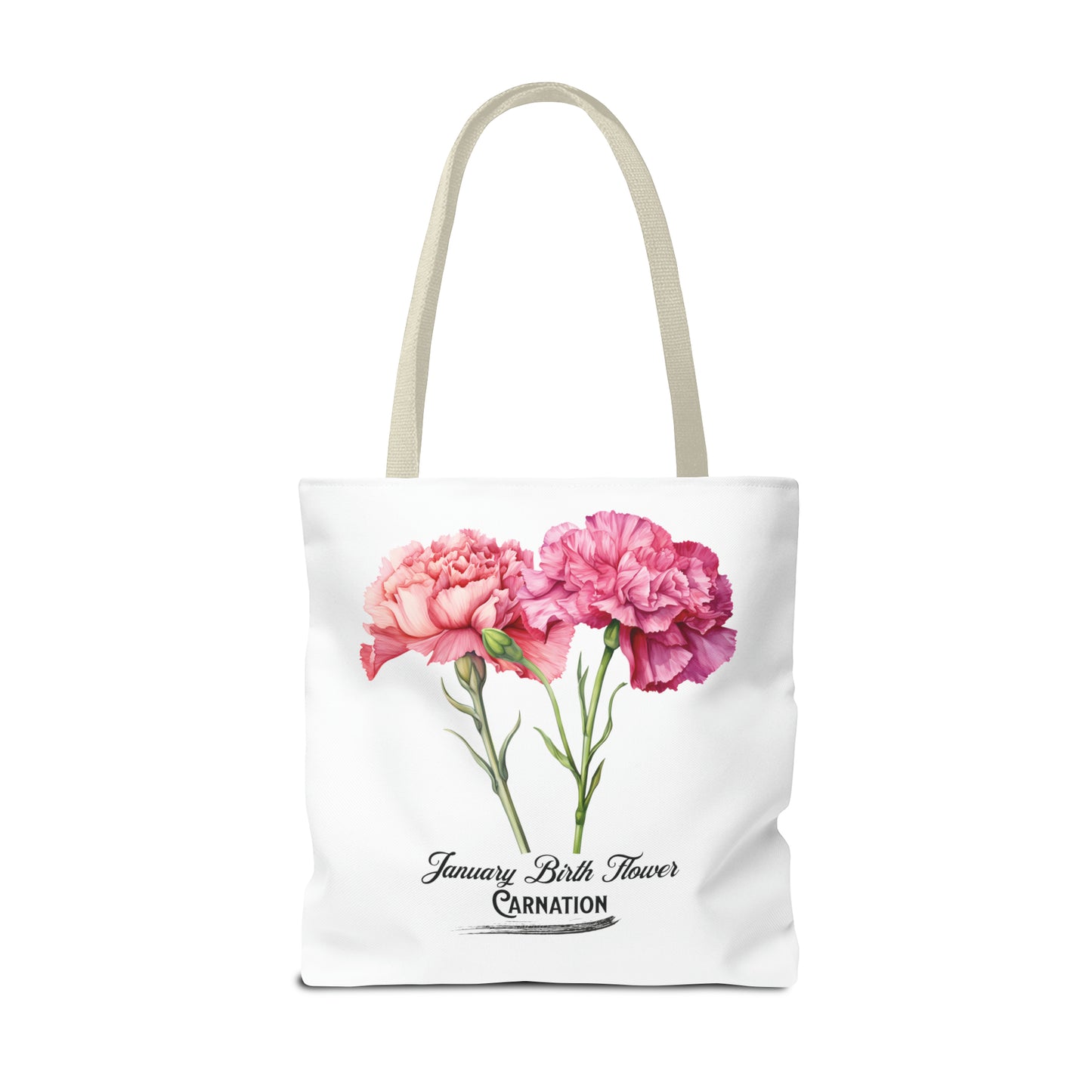 January Birth Flower: Carnation - Tote Bag (AOP)