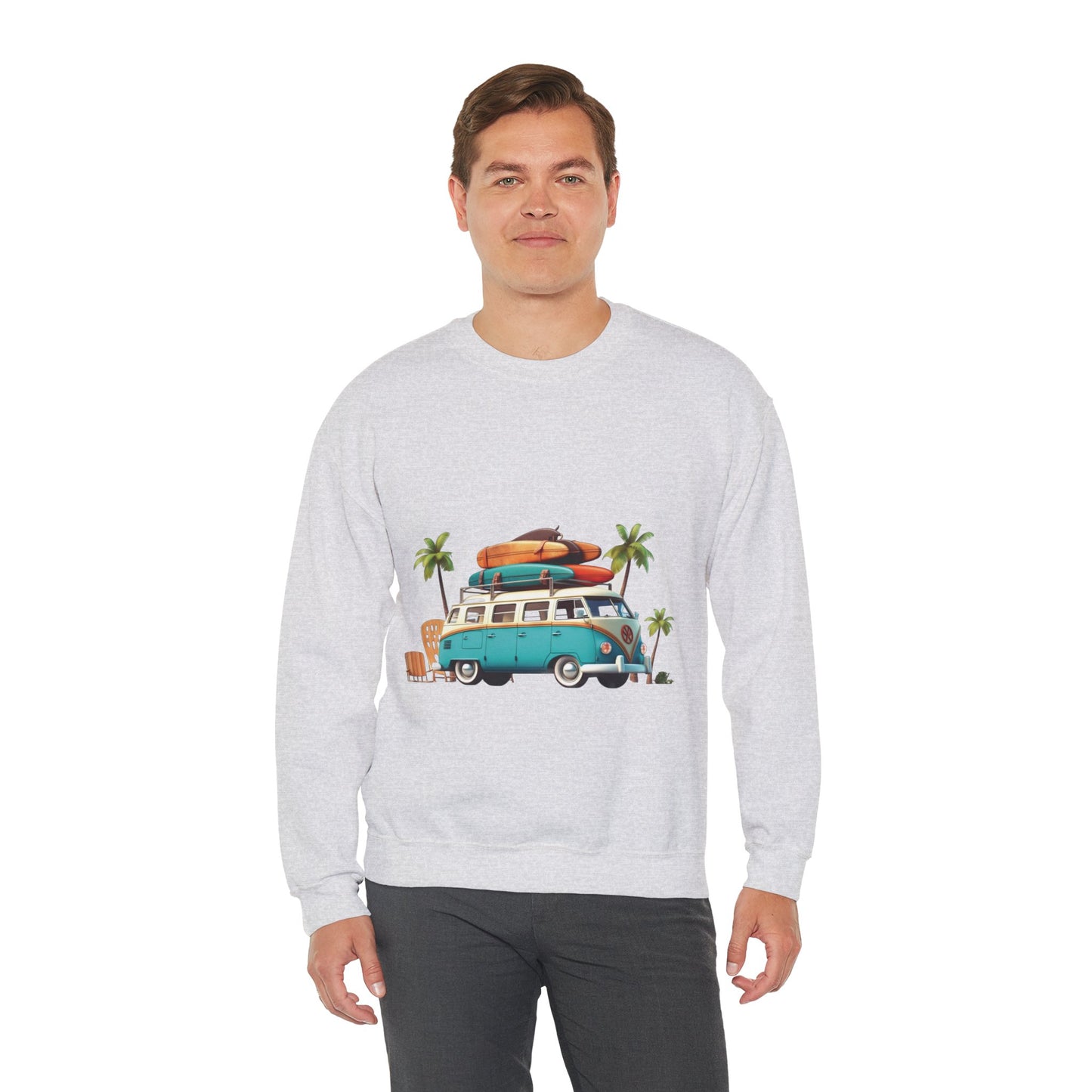 Retro Surf Van - Unisex Heavy Blend™ Crewneck Sweatshirt