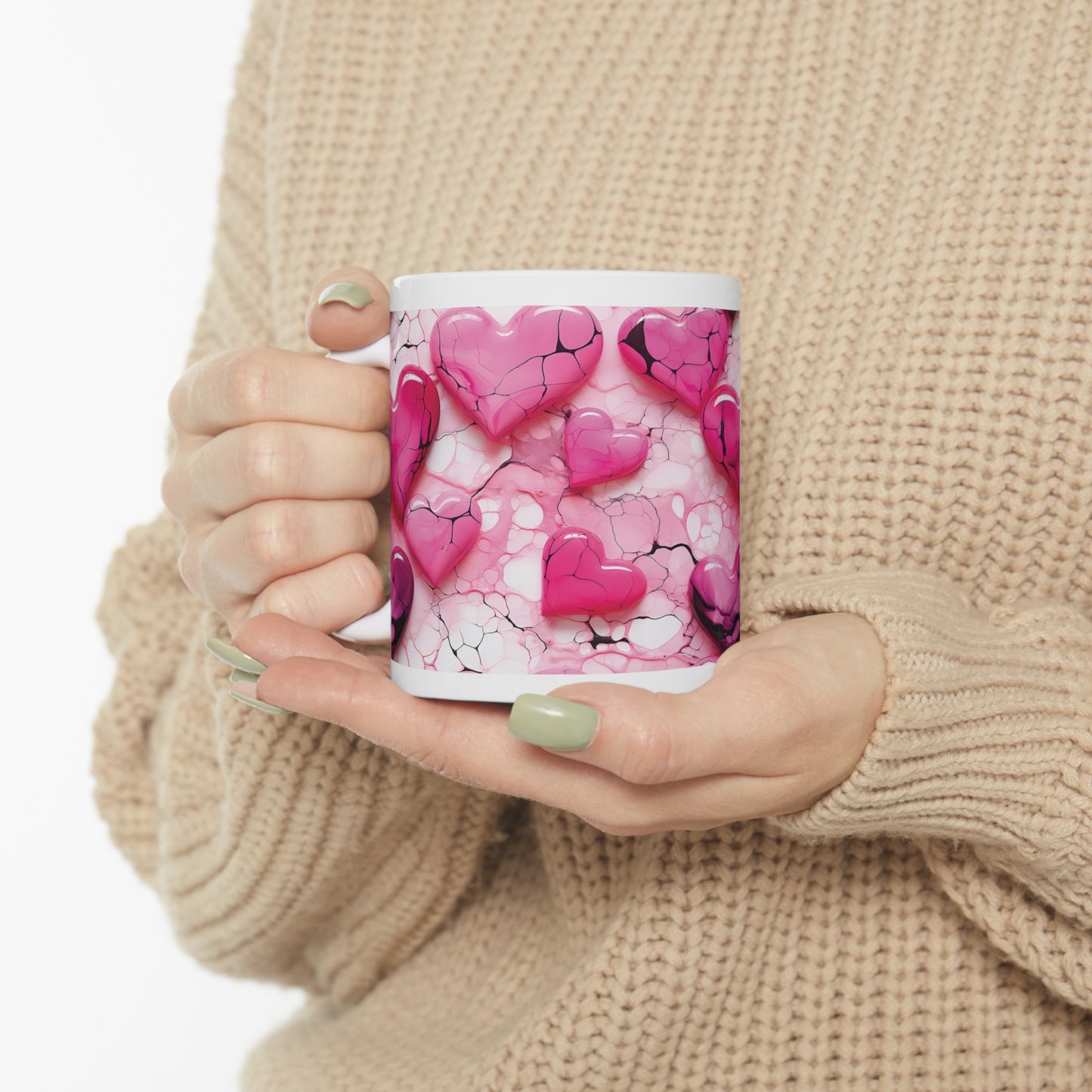 Valentine's Marble Heart: Ceramic Mug 11oz