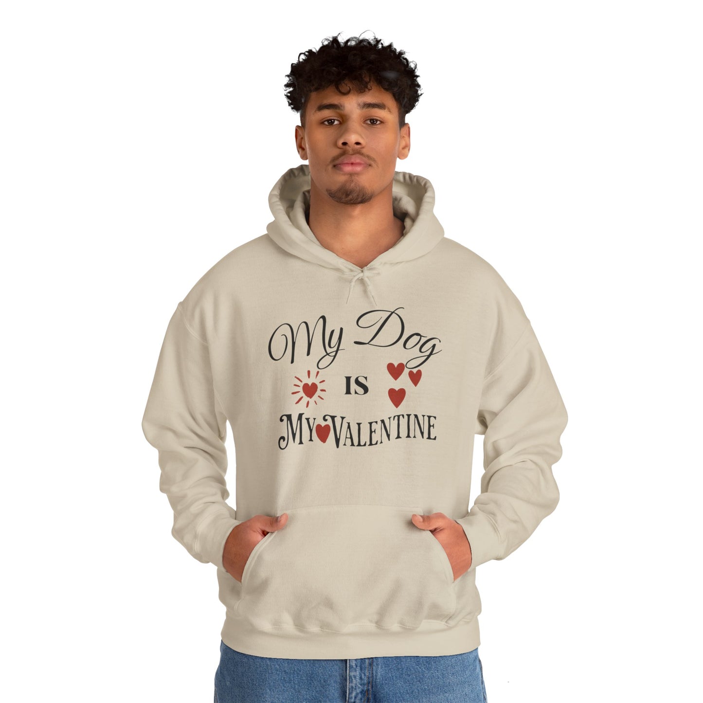 My Dog Is My Valentine - Unisex Heavy Blend™ Hooded Sweatshirt