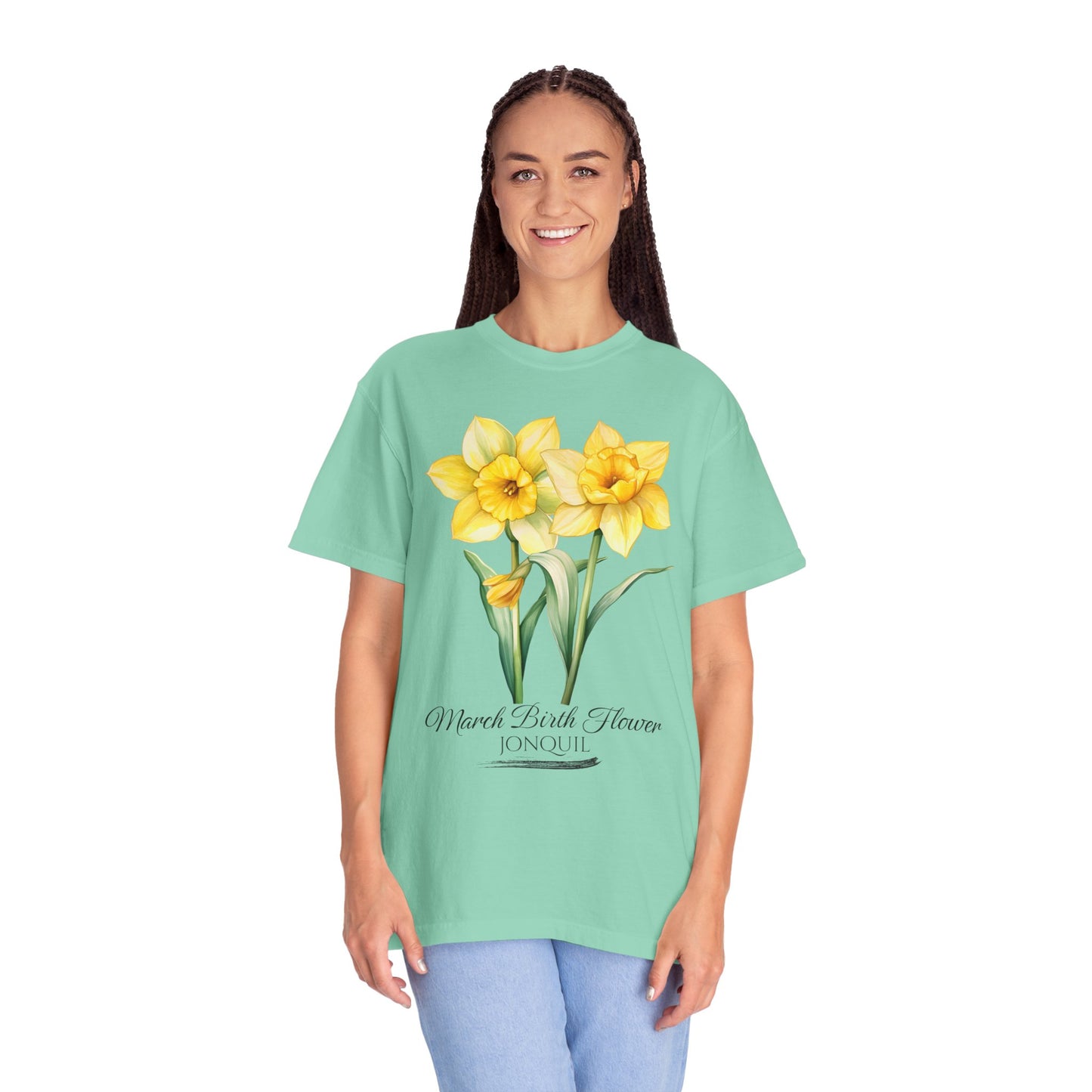 March Birth Flower "Jonquil" - Unisex Garment-Dyed T-shirt