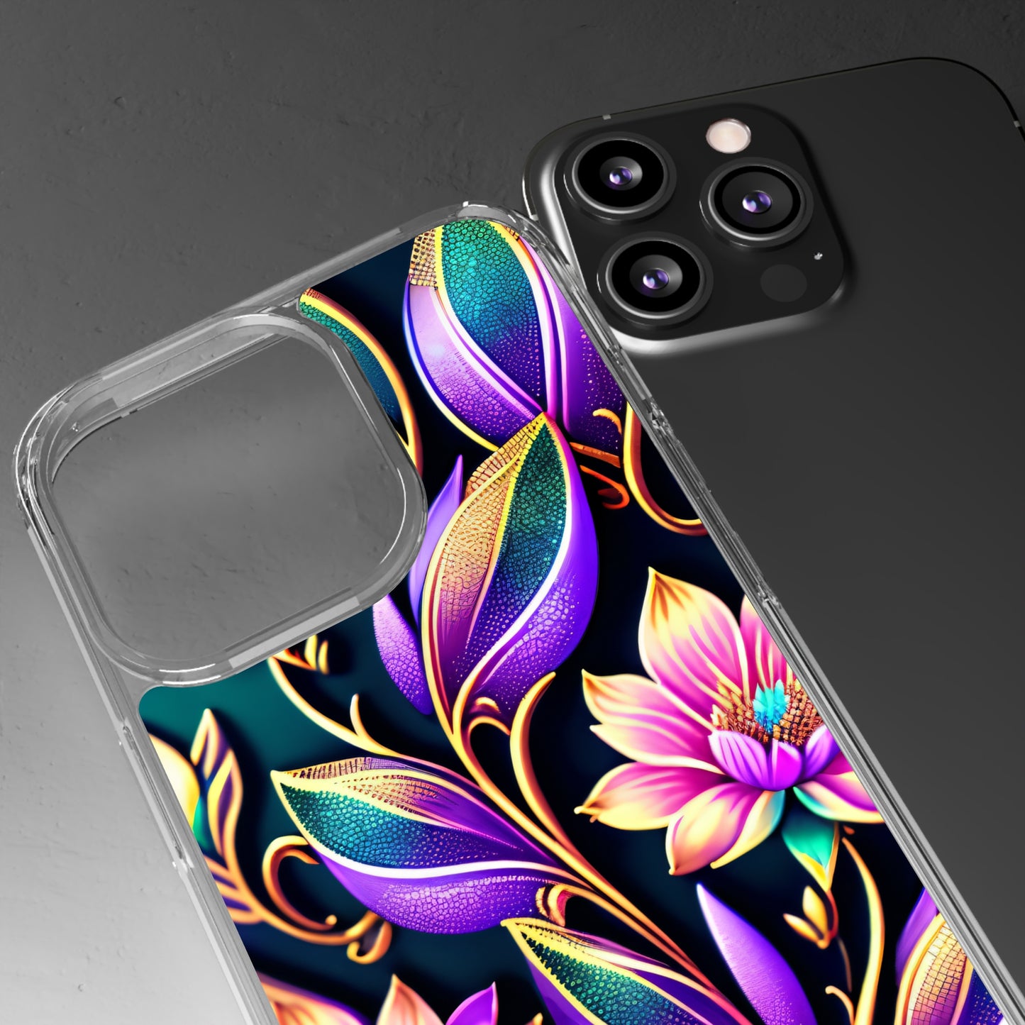 Clear Phone Cases: Fantasy Flower