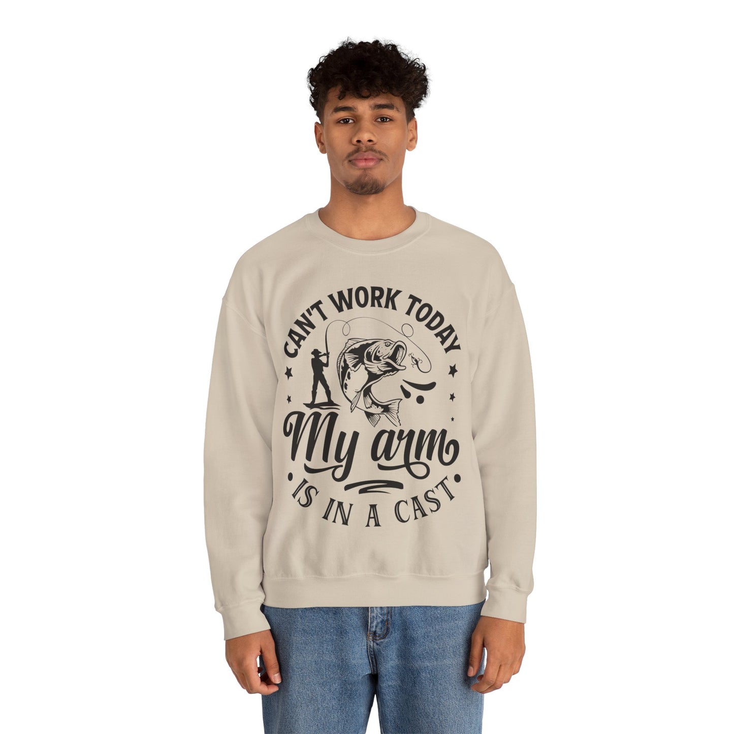 Can't work today, my arm is in a cast - Unisex Heavy Blend™ Crewneck Sweatshirt