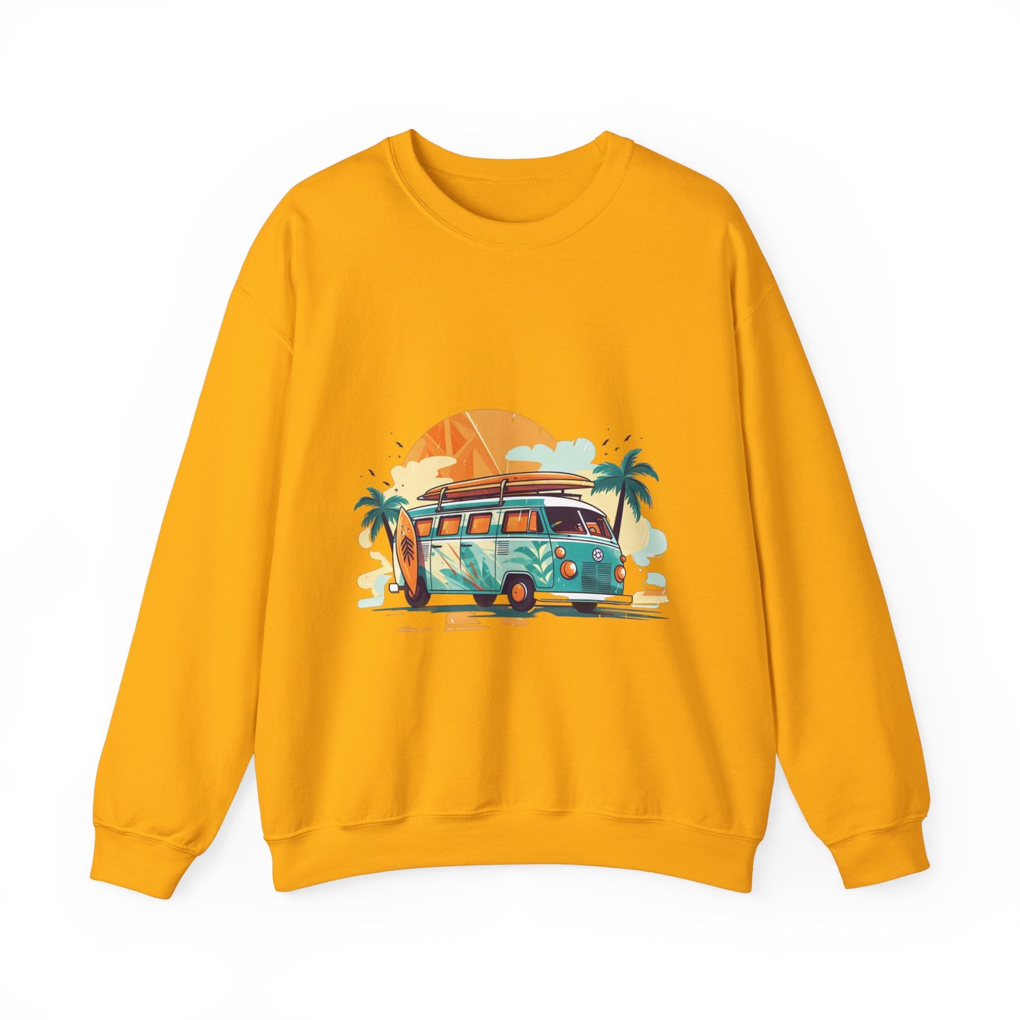 Retro Surf Van - Unisex Heavy Blend™ Crewneck Sweatshirt