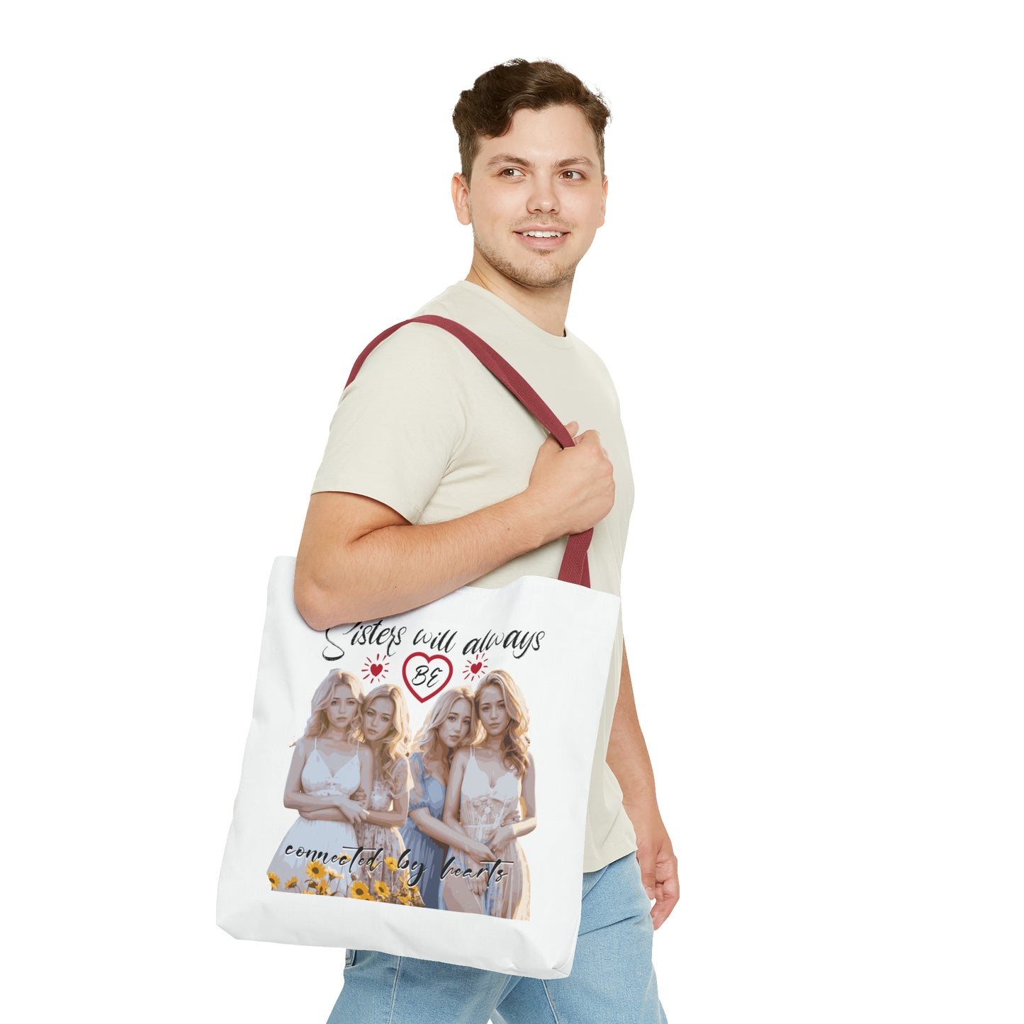 Sisters will always be connected by hearts - Tote Bag (AOP)