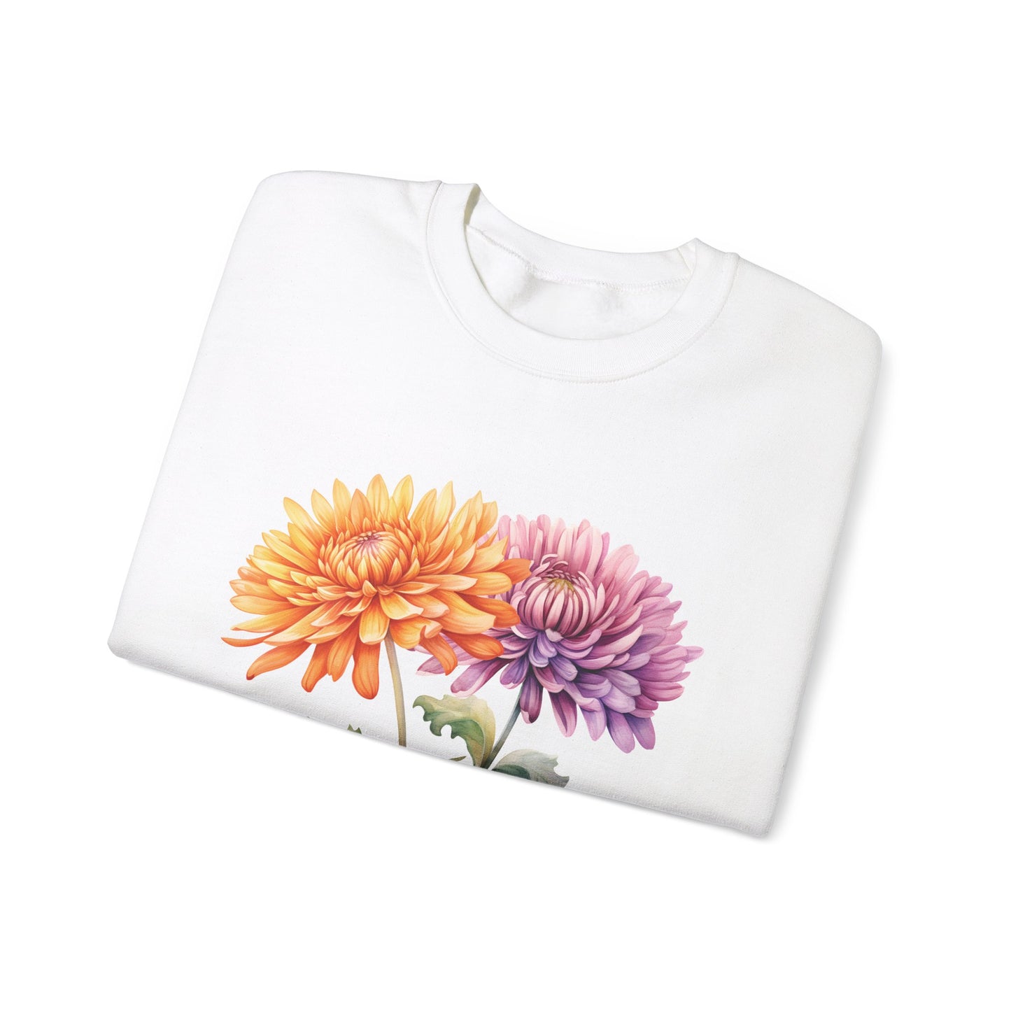 November Birth Flower (Chrysanthemum) - Unisex Heavy Blend™ Crewneck Sweatshirt