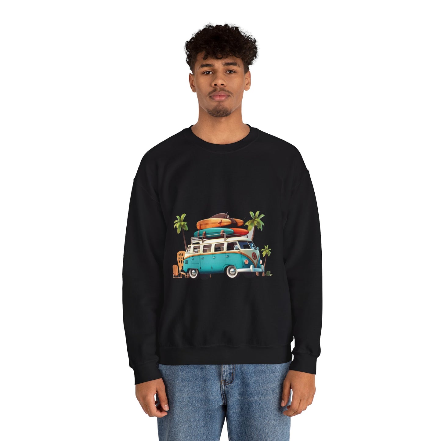 Retro Surf Van - Unisex Heavy Blend™ Crewneck Sweatshirt