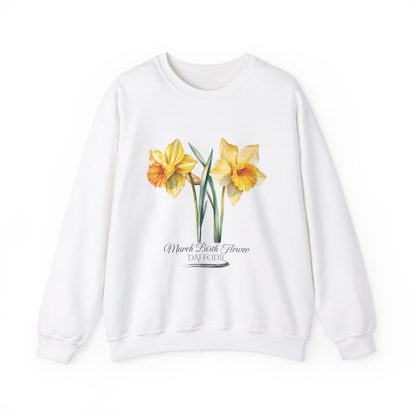 March Birth Flower (Daffodil) - Unisex Heavy Blend™ Crewneck Sweatshirt