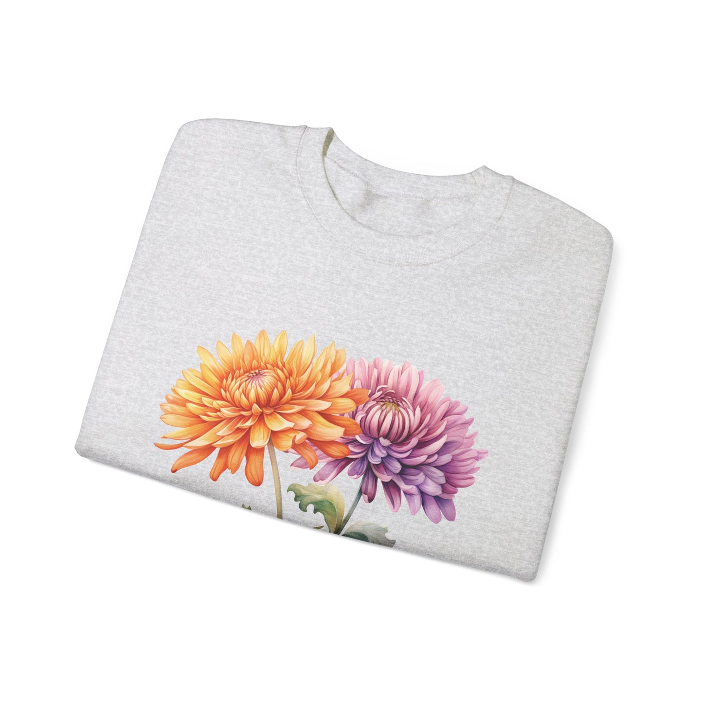 November Birth Flower (Chrysanthemum) - Unisex Heavy Blend™ Crewneck Sweatshirt