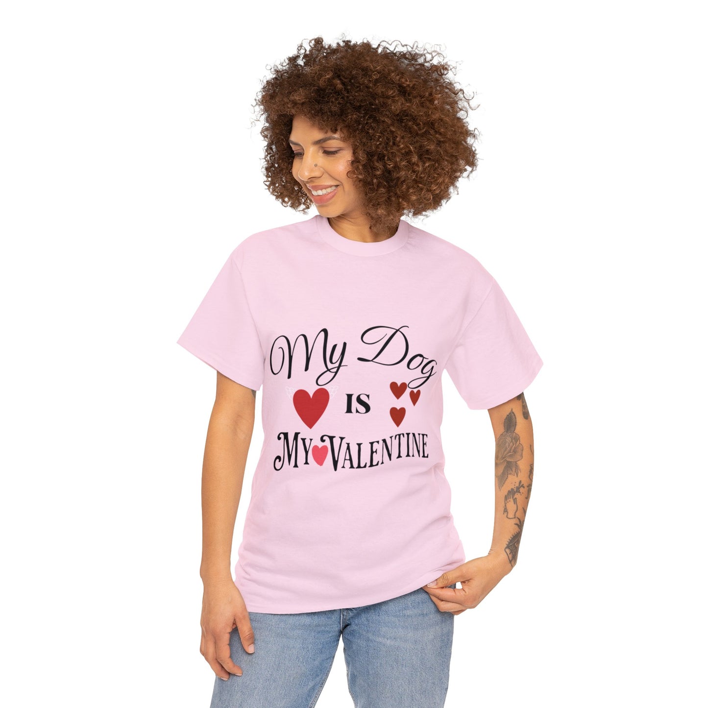 My Dog Is My Valentine1 - Unisex Heavy Cotton Tee