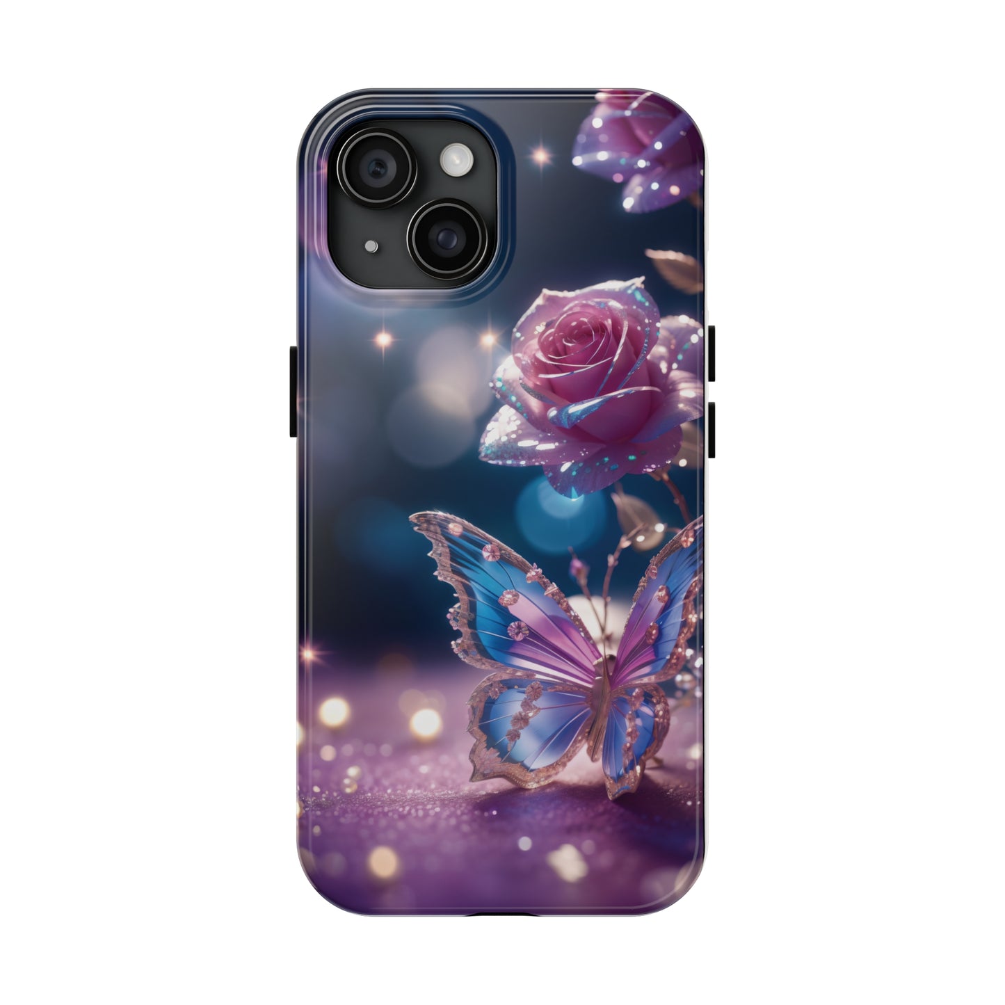 Tough Phone Cases: Fantasy butterfly and roses