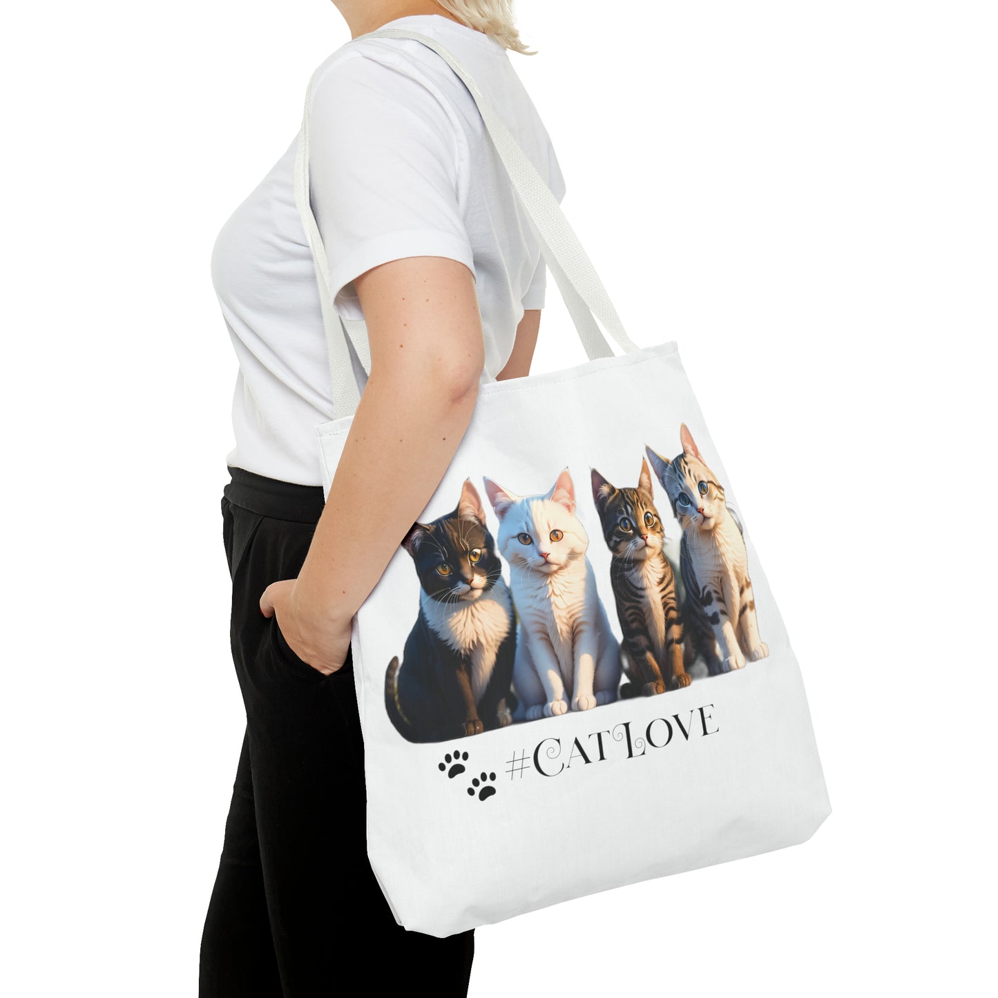 Tote Bag (AOP): #CatLove