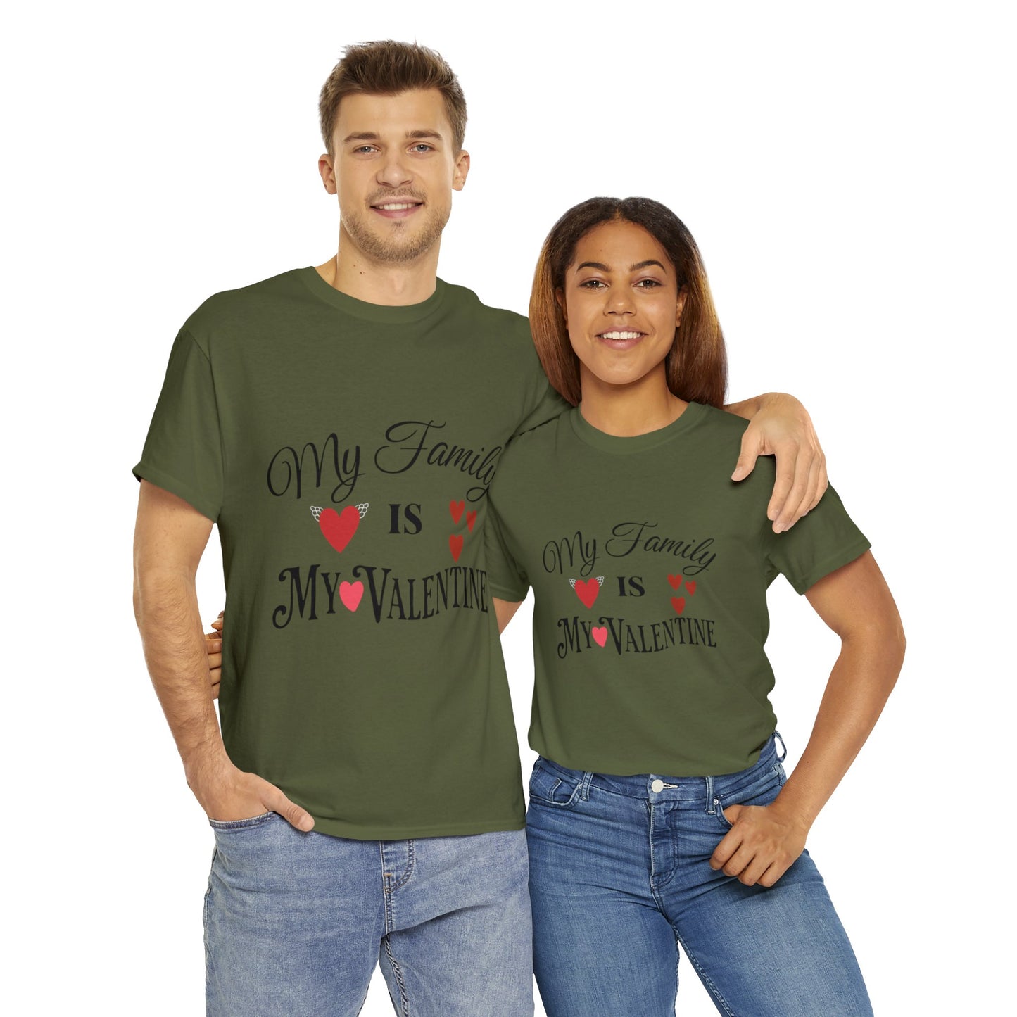 My family is my valentine - Unisex Heavy Cotton Tee